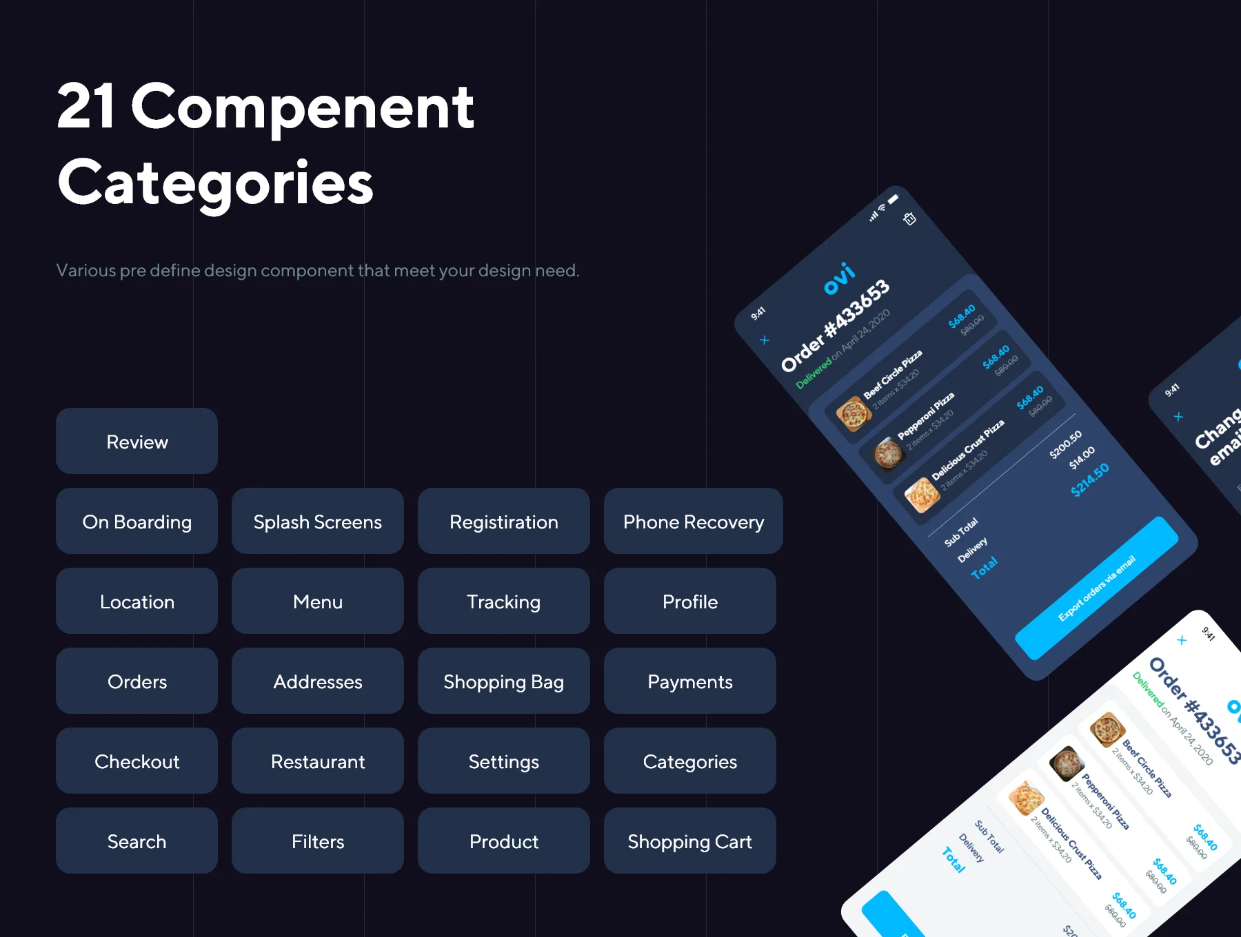 Ovi Food Delivery UI Kit 3