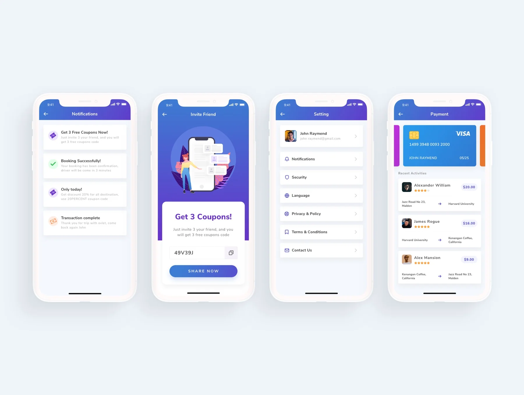 OVLET - Taxi Mobile App UI Kit