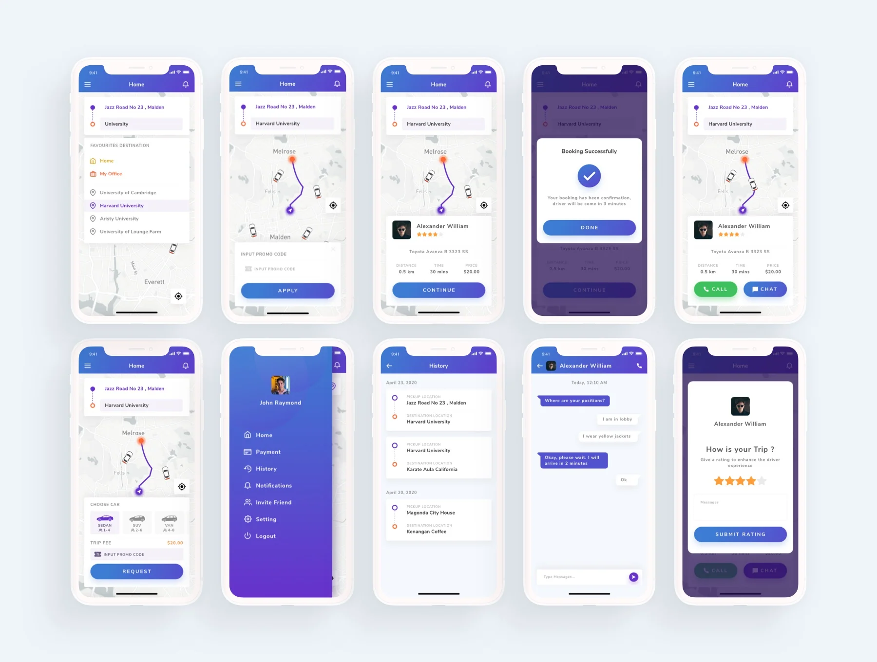 OVLET - Taxi Mobile App UI Kit 2
