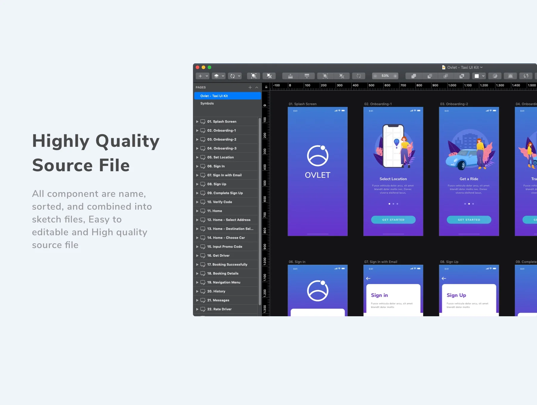 OVLET - Taxi Mobile App UI Kit 4