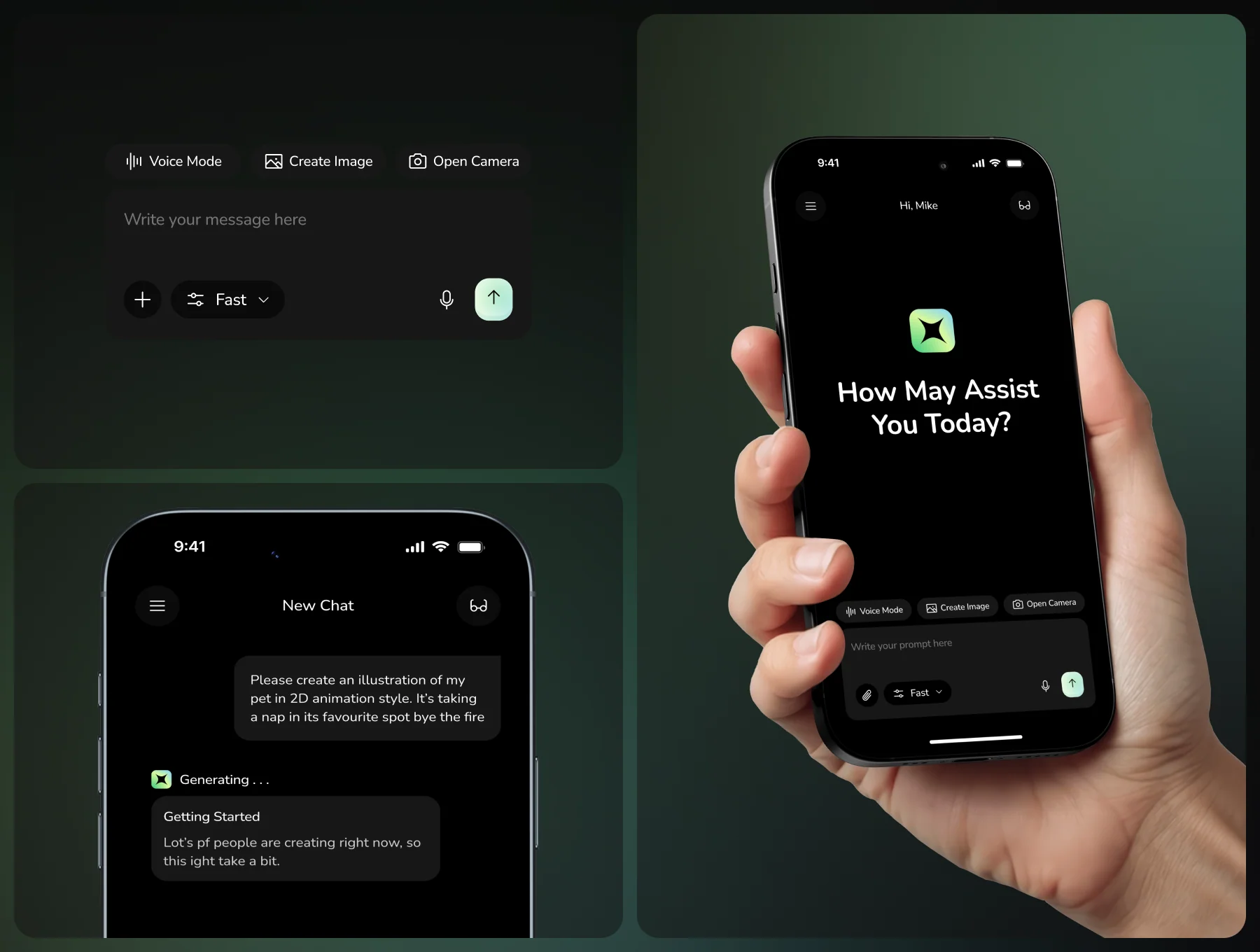 Oxema – AI Companion Mobile UI Voice & Chat 3