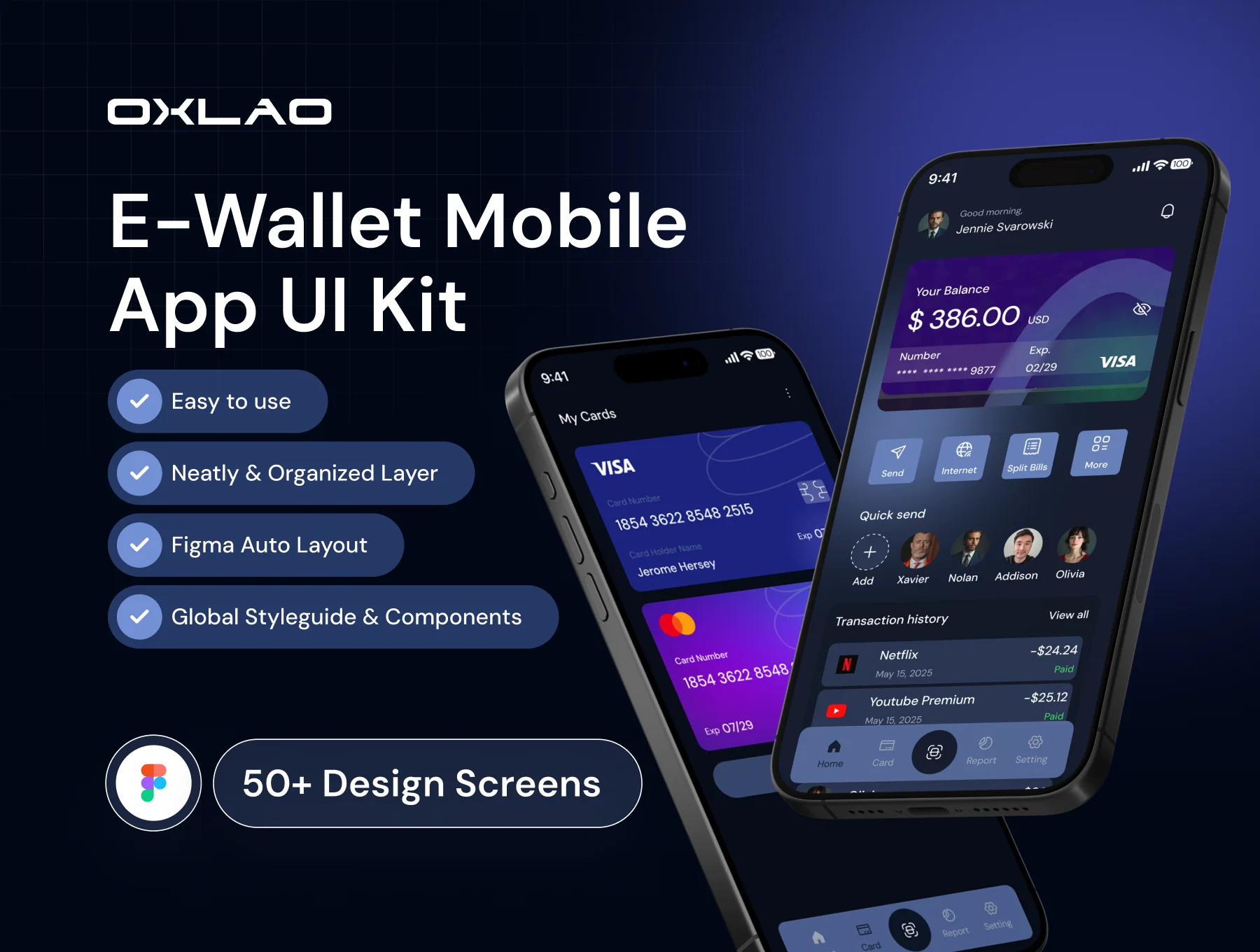 OXLAO E-Wallet Mobile app UI Kit