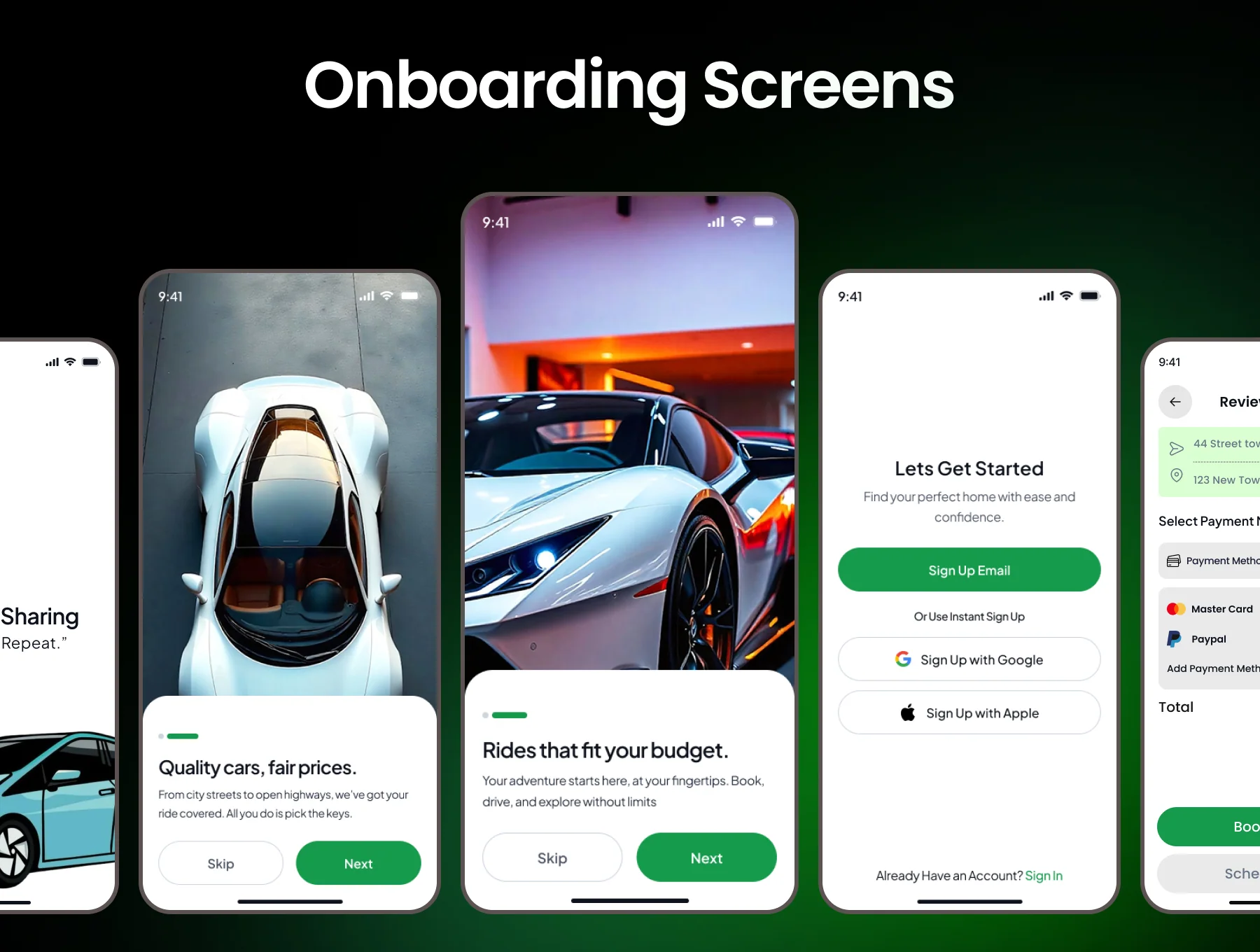 Oxlao Ride Sharing App UI Kit 3
