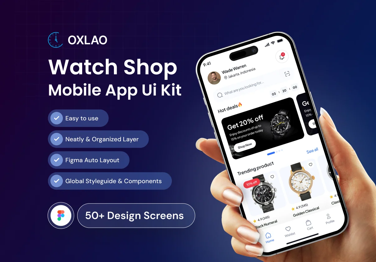 Oxlao Watch Store Mobile App Kit