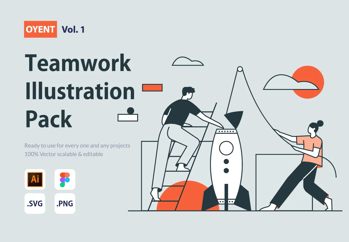 OYENT - Teamwork Illustration Pack