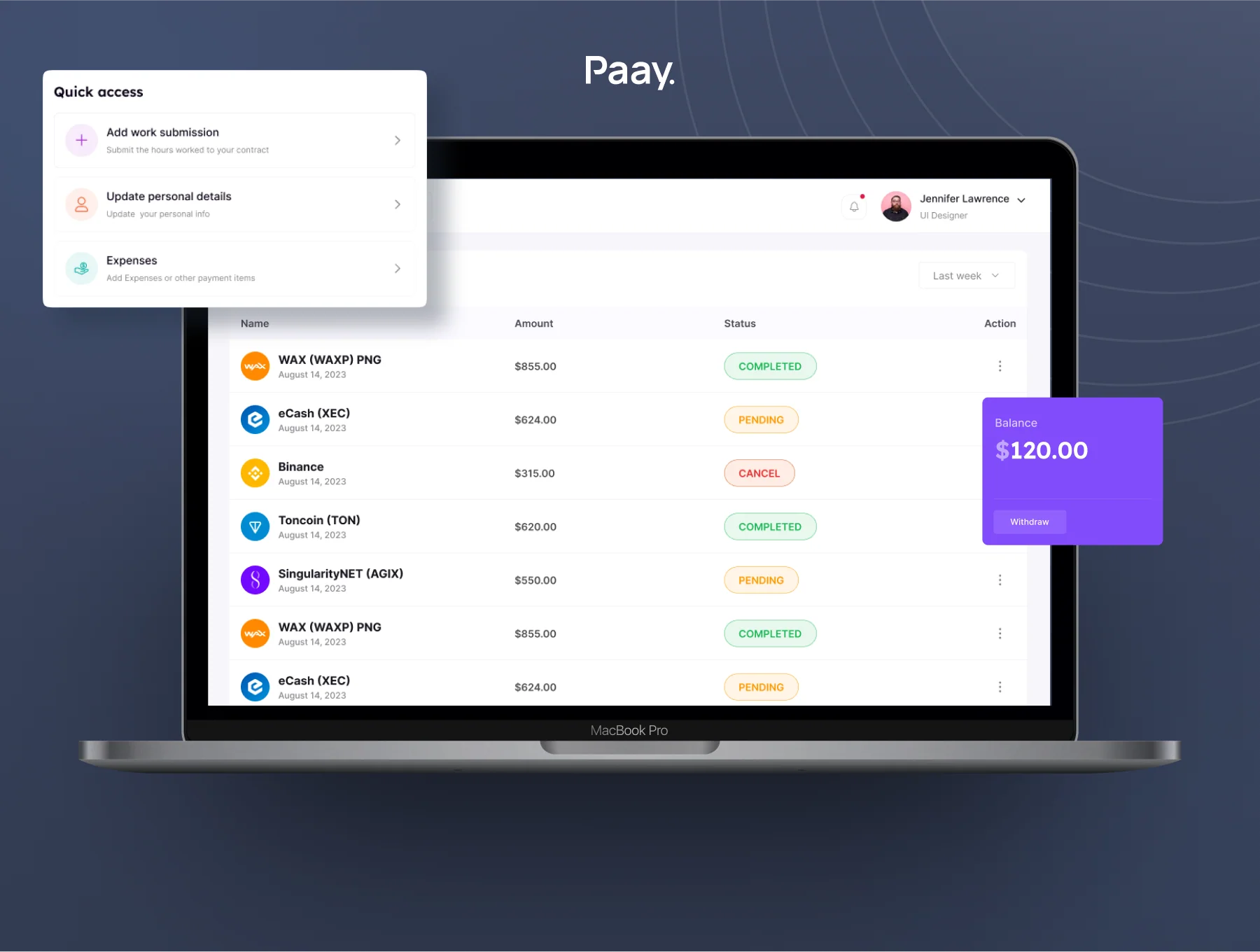 PAAY - Finance Dashboard UI Kit 4