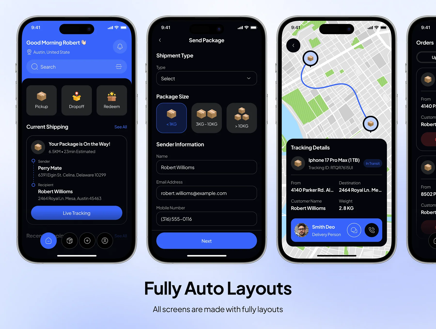 Packo - Parcel Delivery App UI Kit 4
