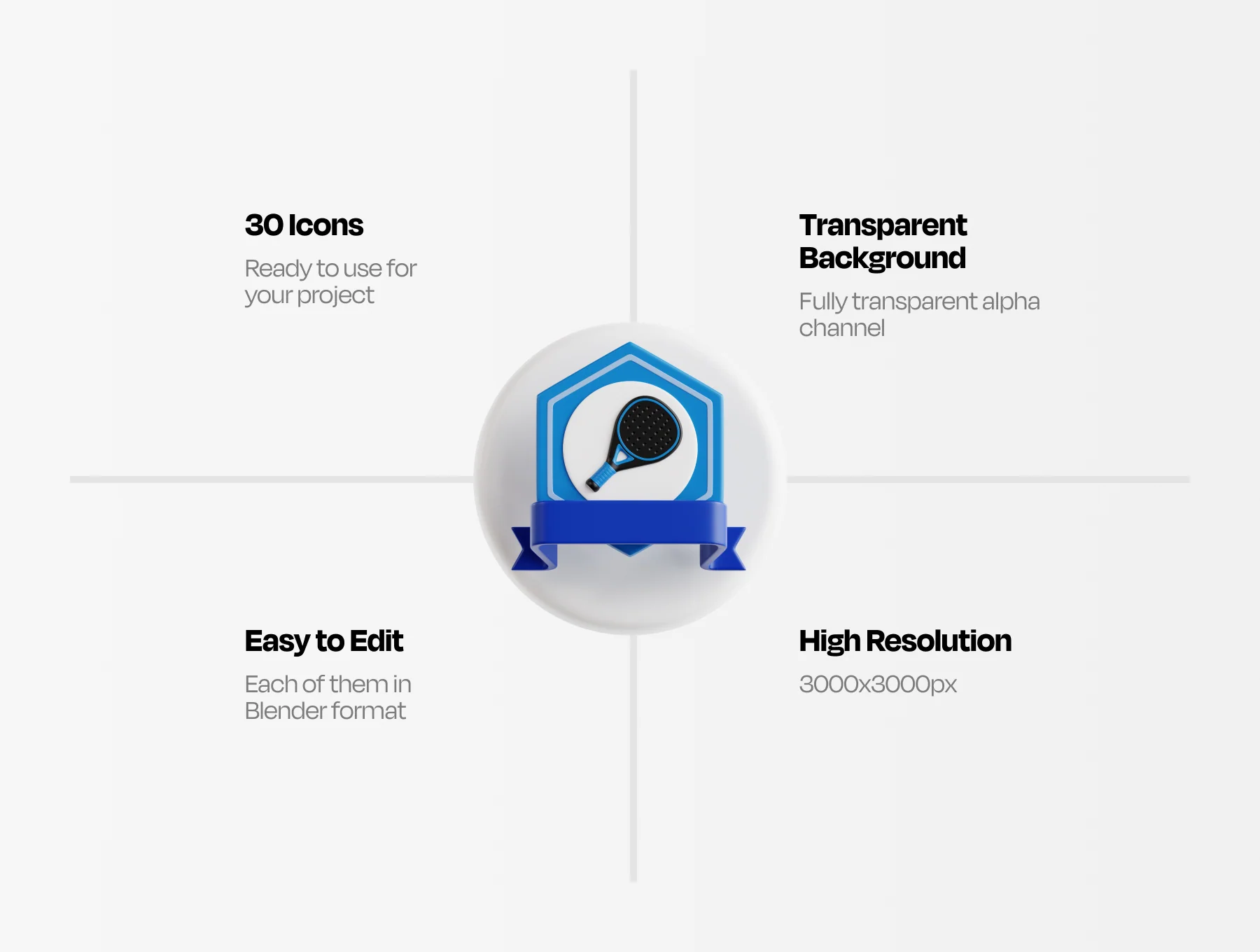 Padel 3D Icon Set 2