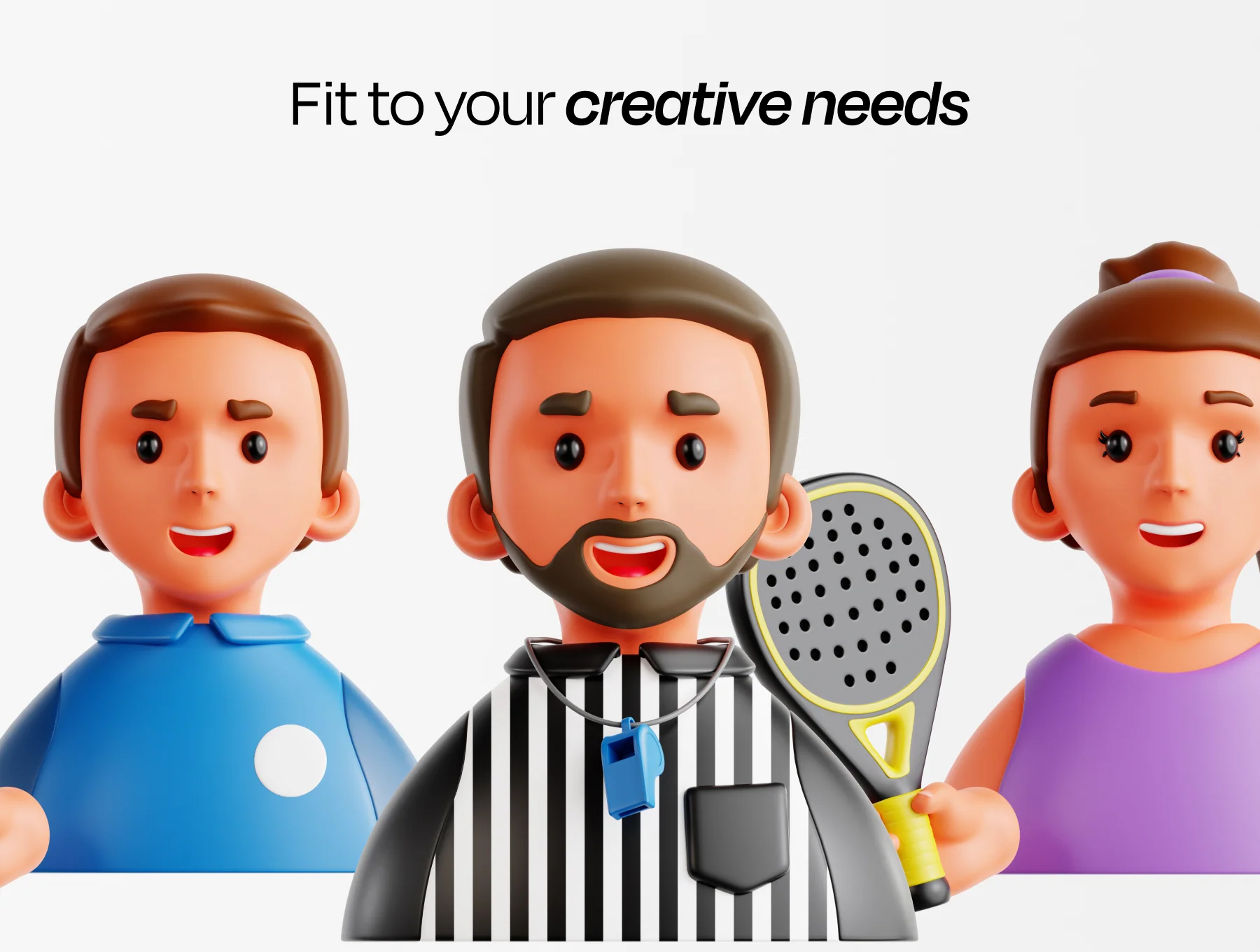 Padel 3D Icon Set 4