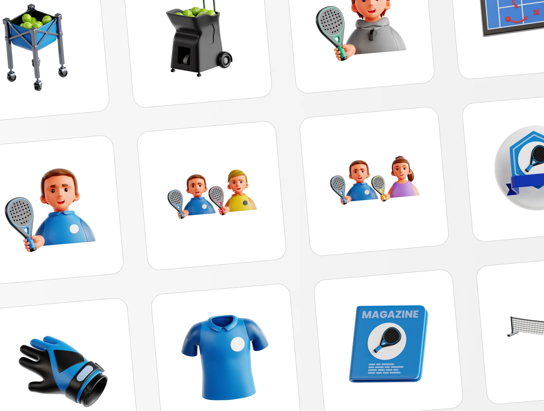 Padel 3D Icon Set 5