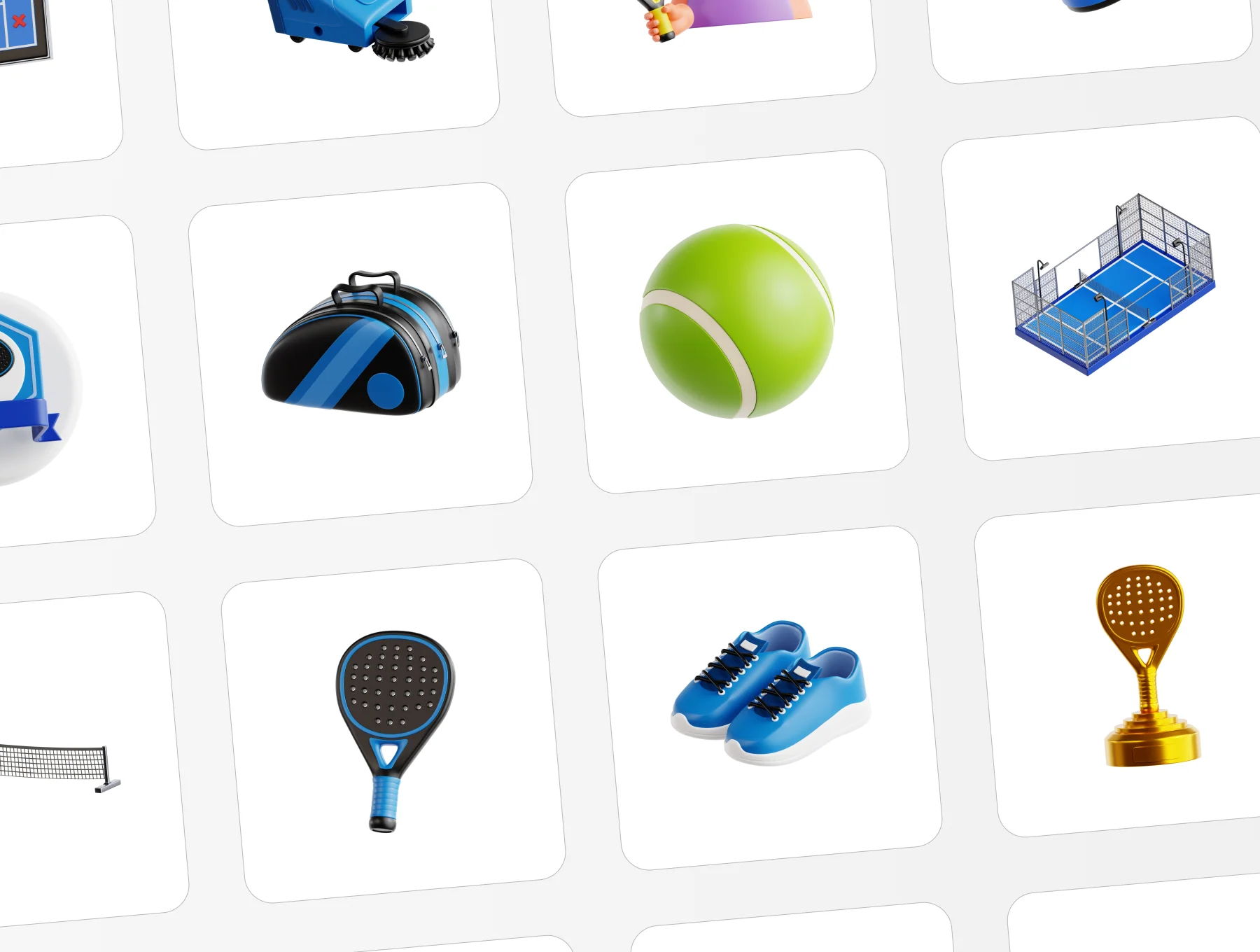 Padel 3D Icon Set 6