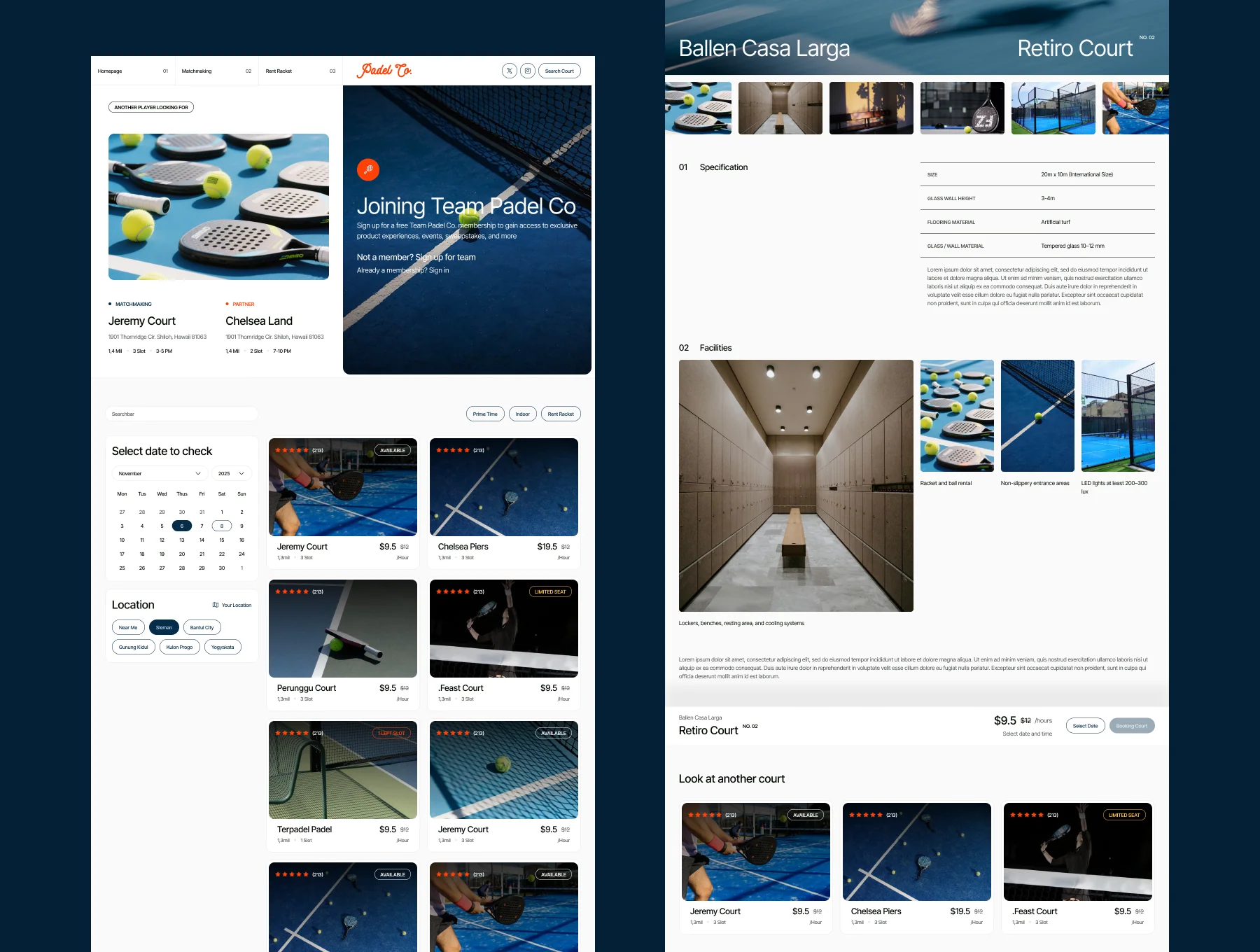 Padel Co.  - Rent Court Padel Website 2