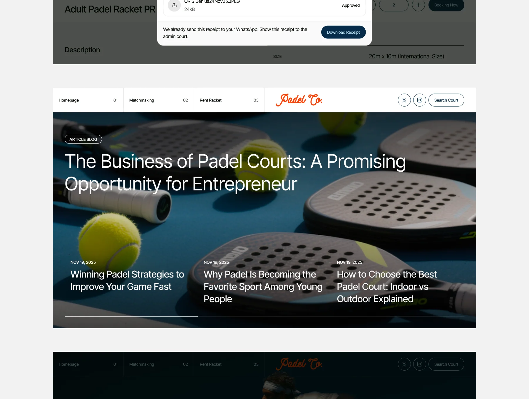 Padel Co.  - Rent Court Padel Website 3