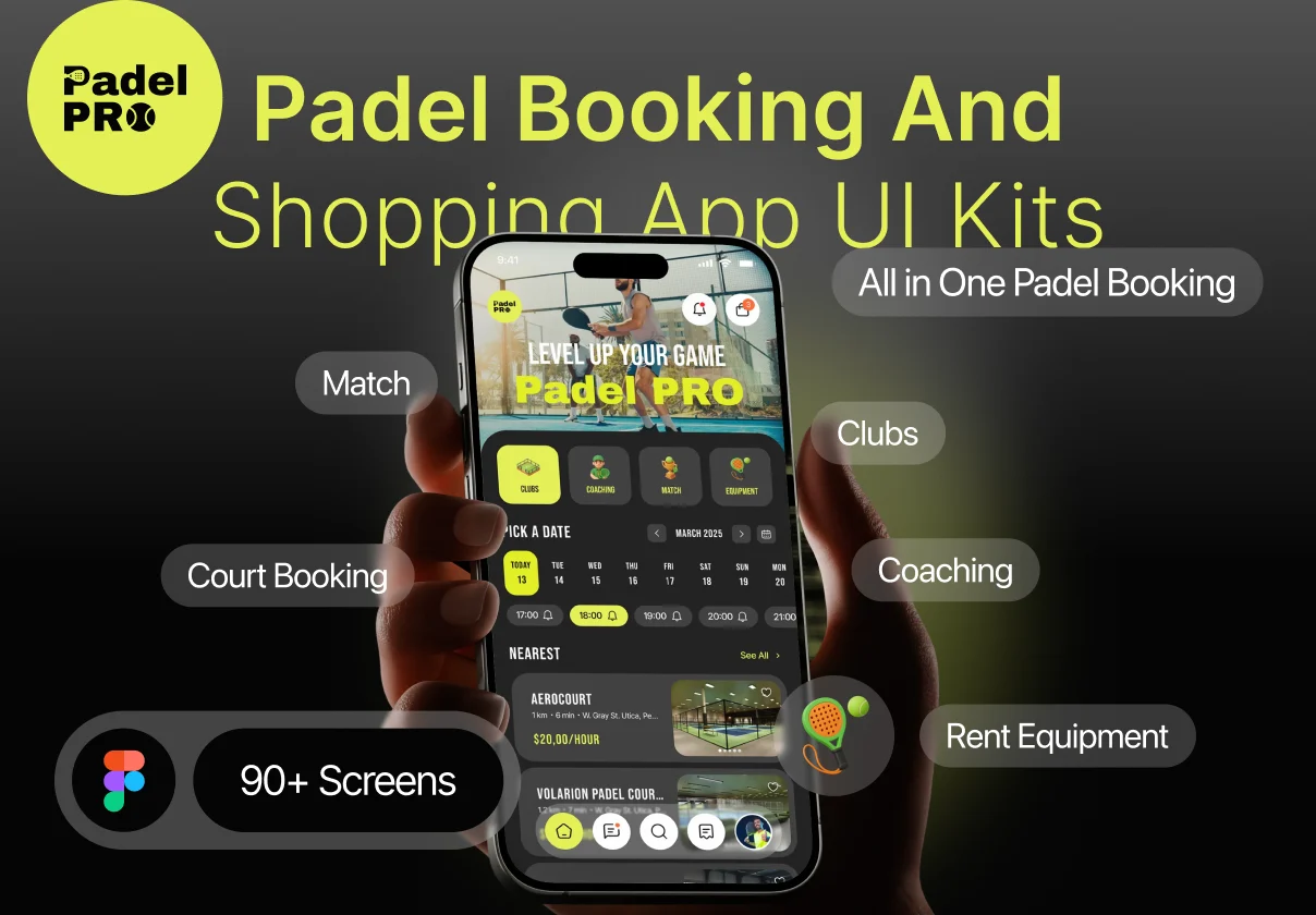Padel Pro - Padel Booking & Shopping App UI Kit