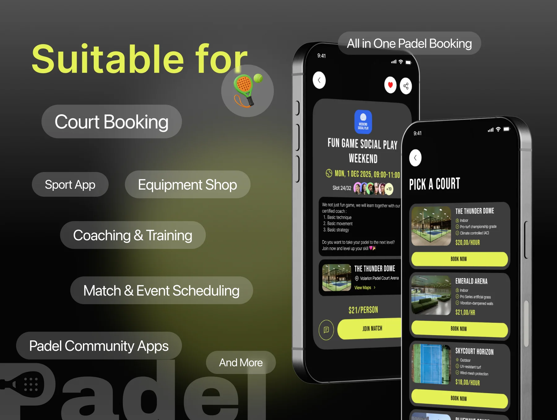 Padel Pro - Padel Booking & Shopping App UI Kit 3