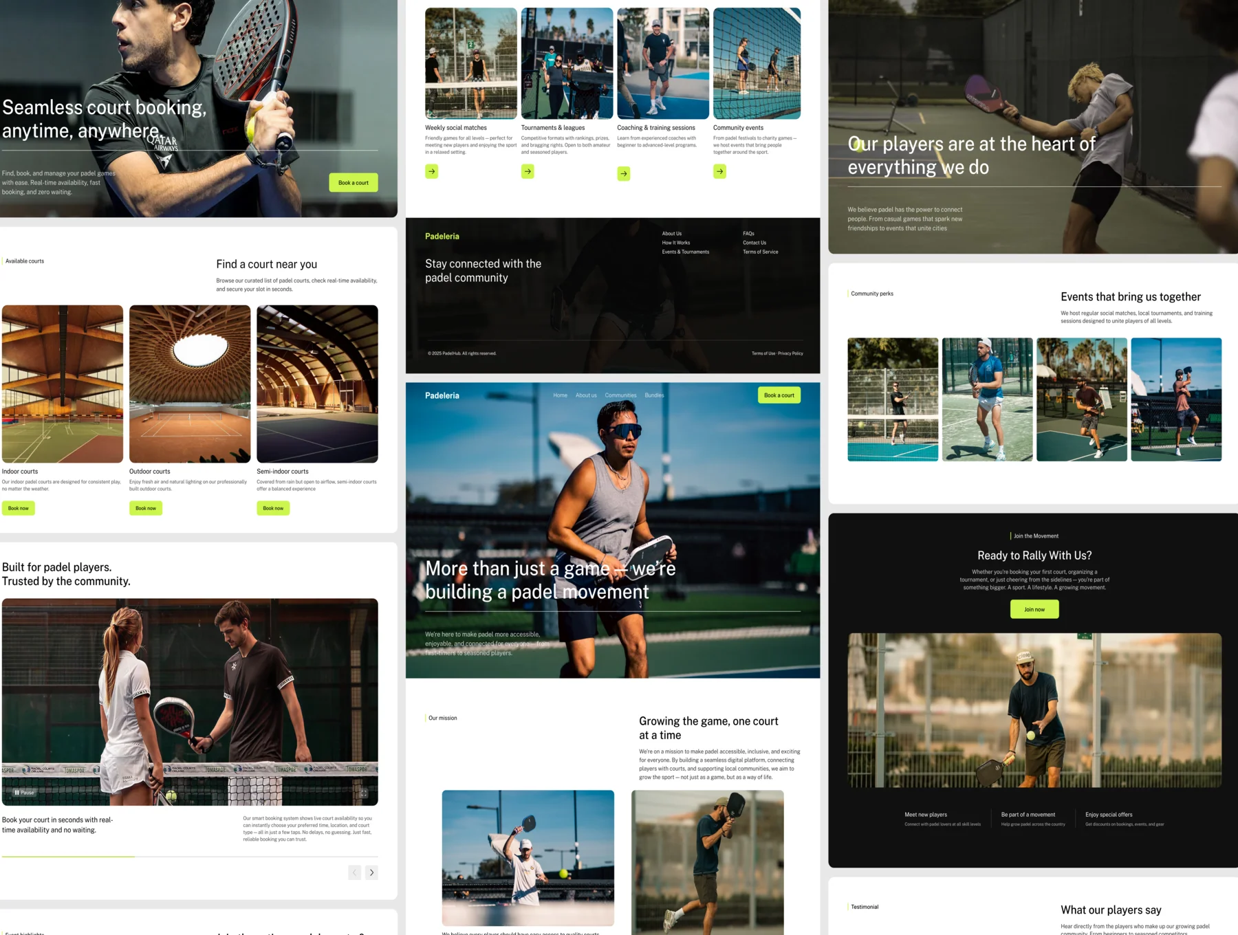Padeleria - Premium Padel Booking Web UI Kit