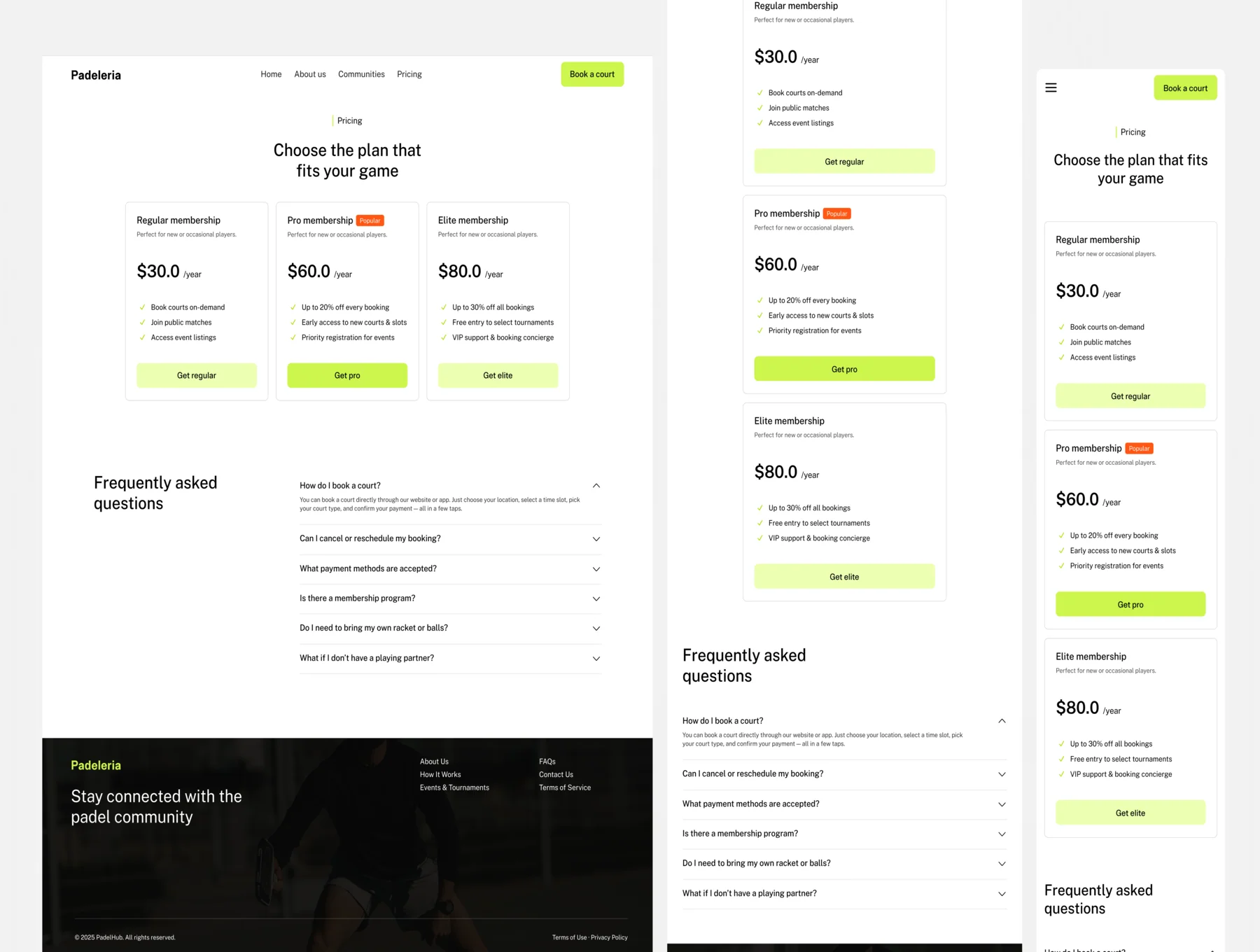 Padeleria - Premium Padel Booking Web UI Kit 6