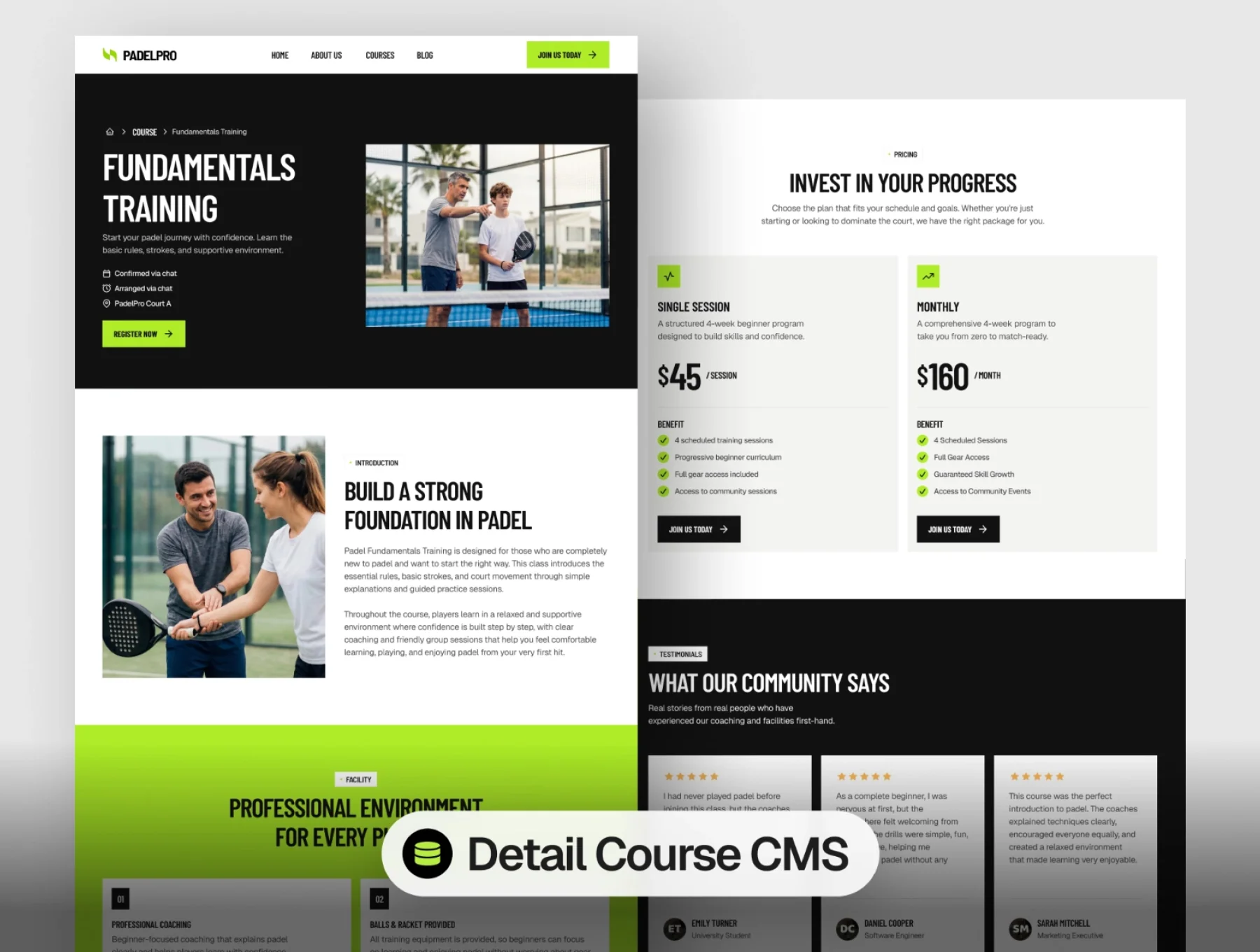 PadelPro — Sport Club & Community Template 2