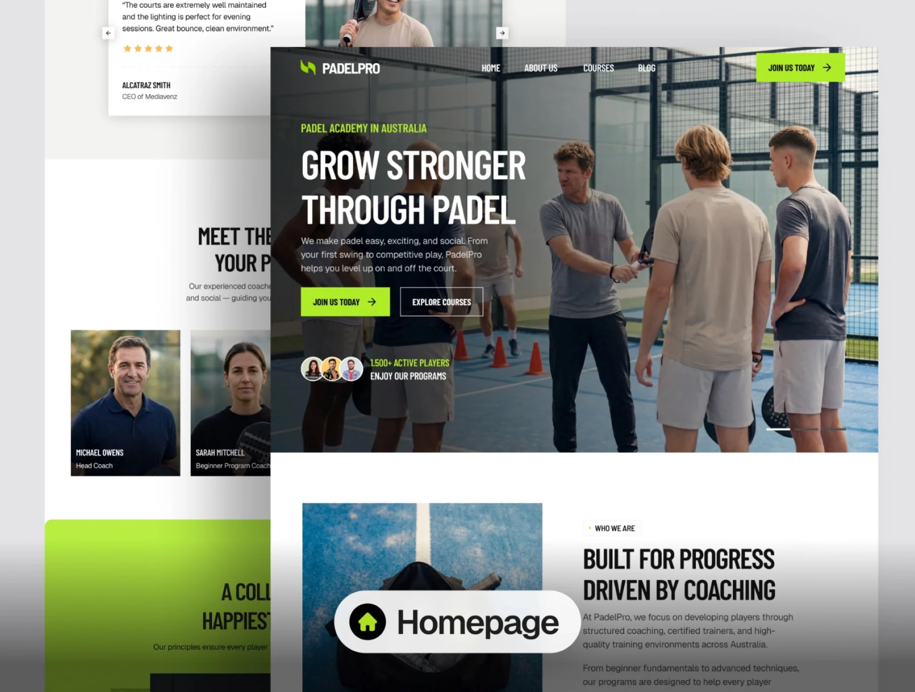 PadelPro — Sport Club & Community Template 3
