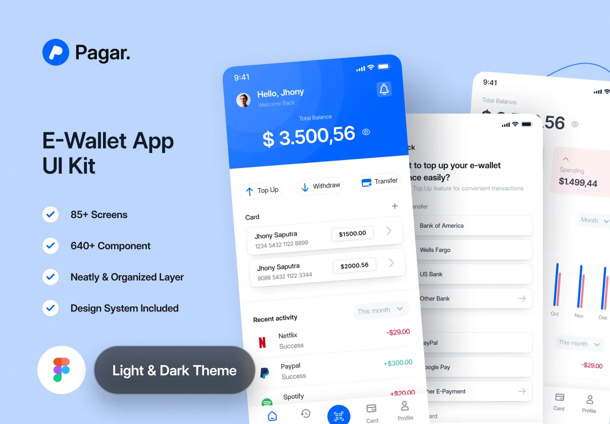 Pagar E-Wallet UI Kit
