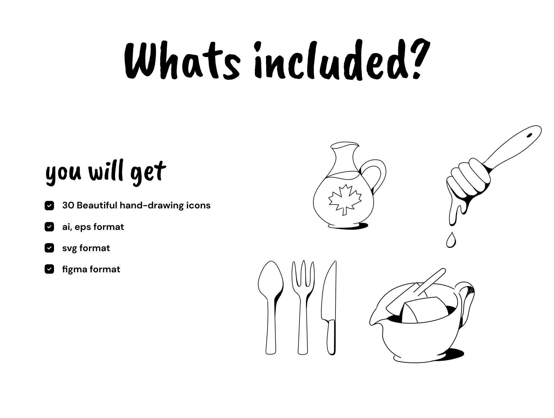 Pancake Day Hand Drawn Icon Set 3