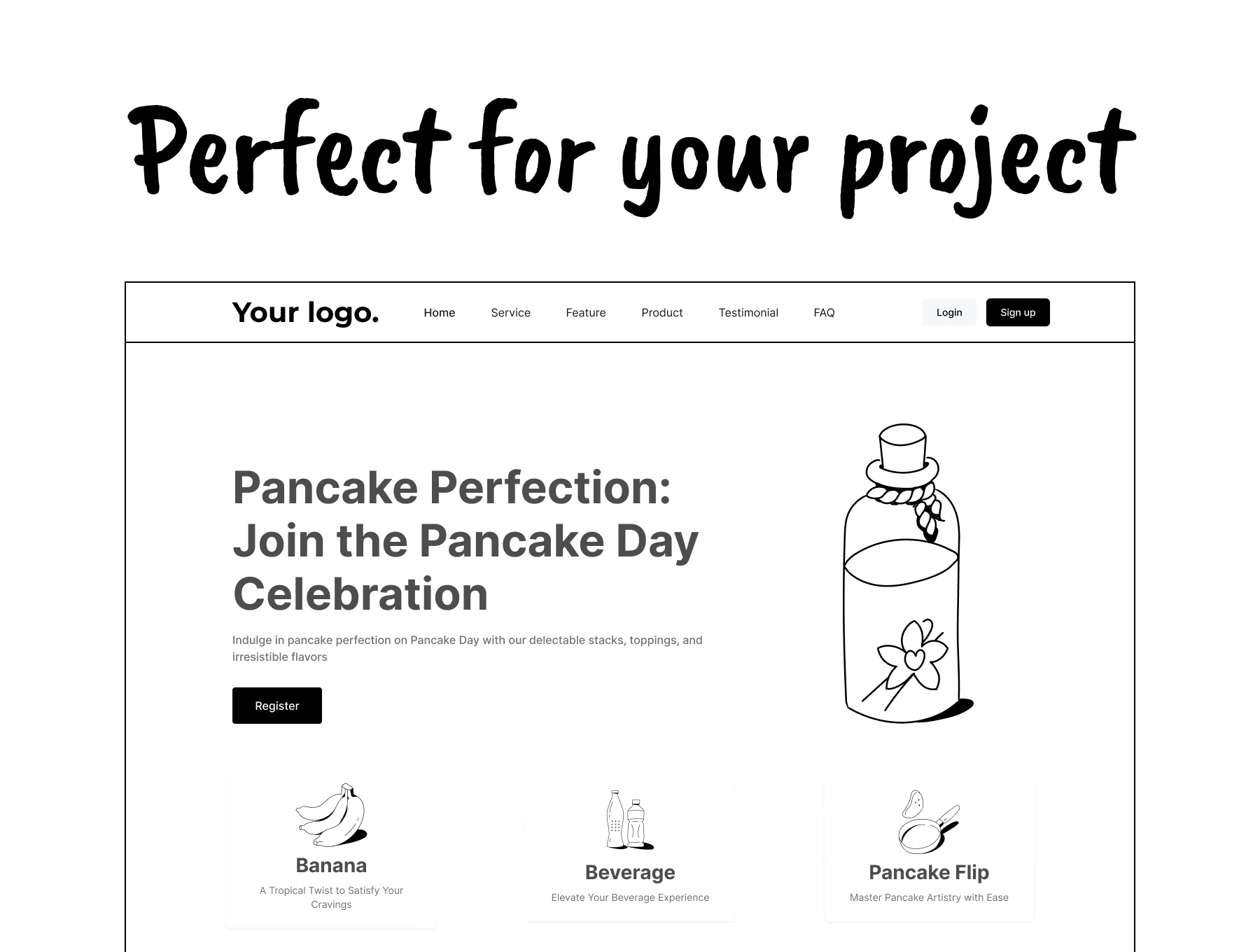 Pancake Day Hand Drawn Icon Set 4