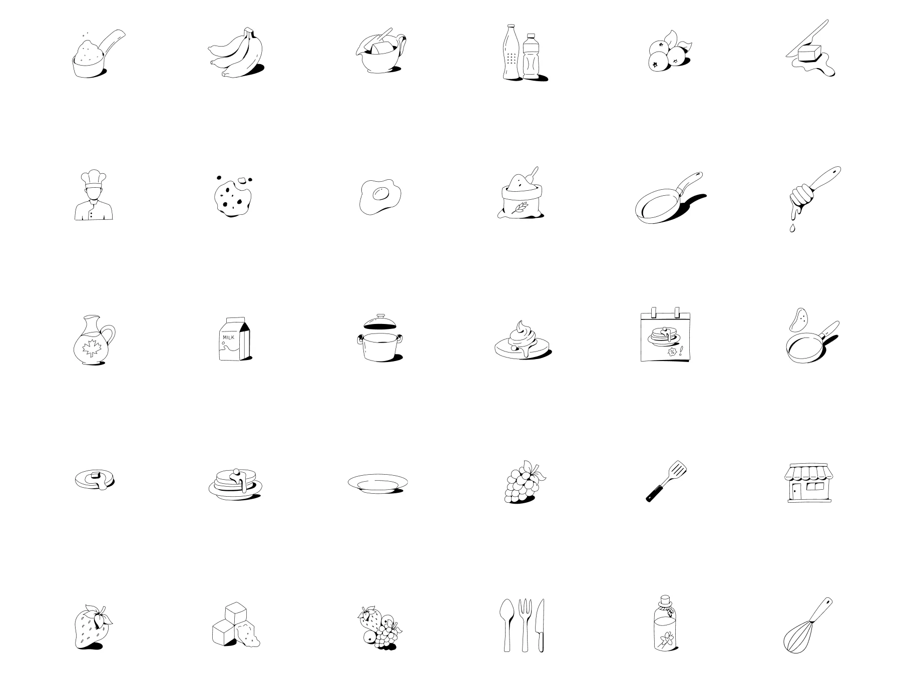 Pancake Day Hand Drawn Icon Set 5
