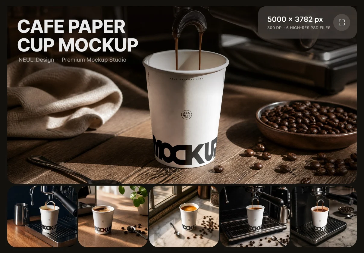 Cafe Paper cup Mock up Set