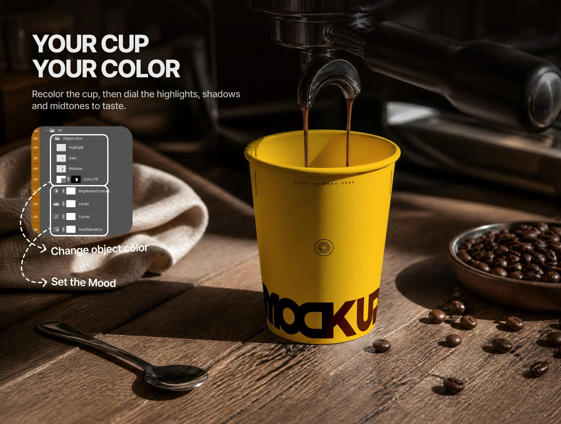 Cafe Paper cup Mock up Set 5
