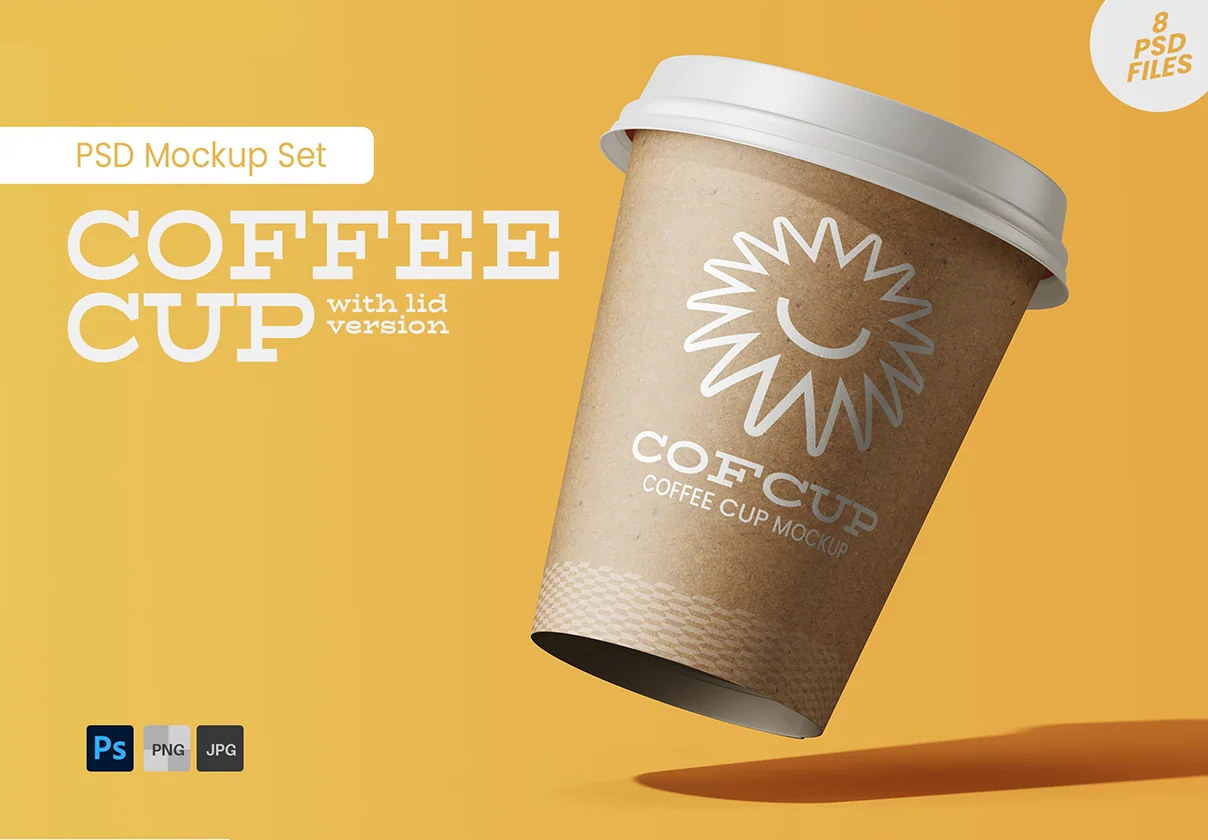 Paper Drink Coffee Cup PSD Mockup Set