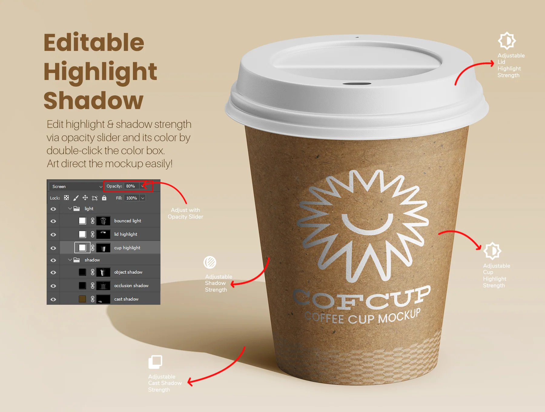 Paper Drink Coffee Cup PSD Mockup Set 5