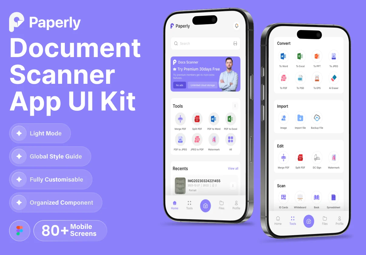 Paperly–Document Scanner App UI Kit