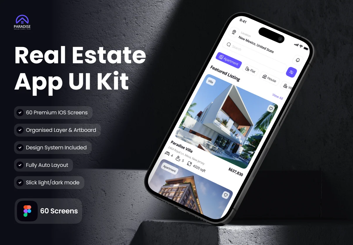 Paradise - Real Estate App UI Kit