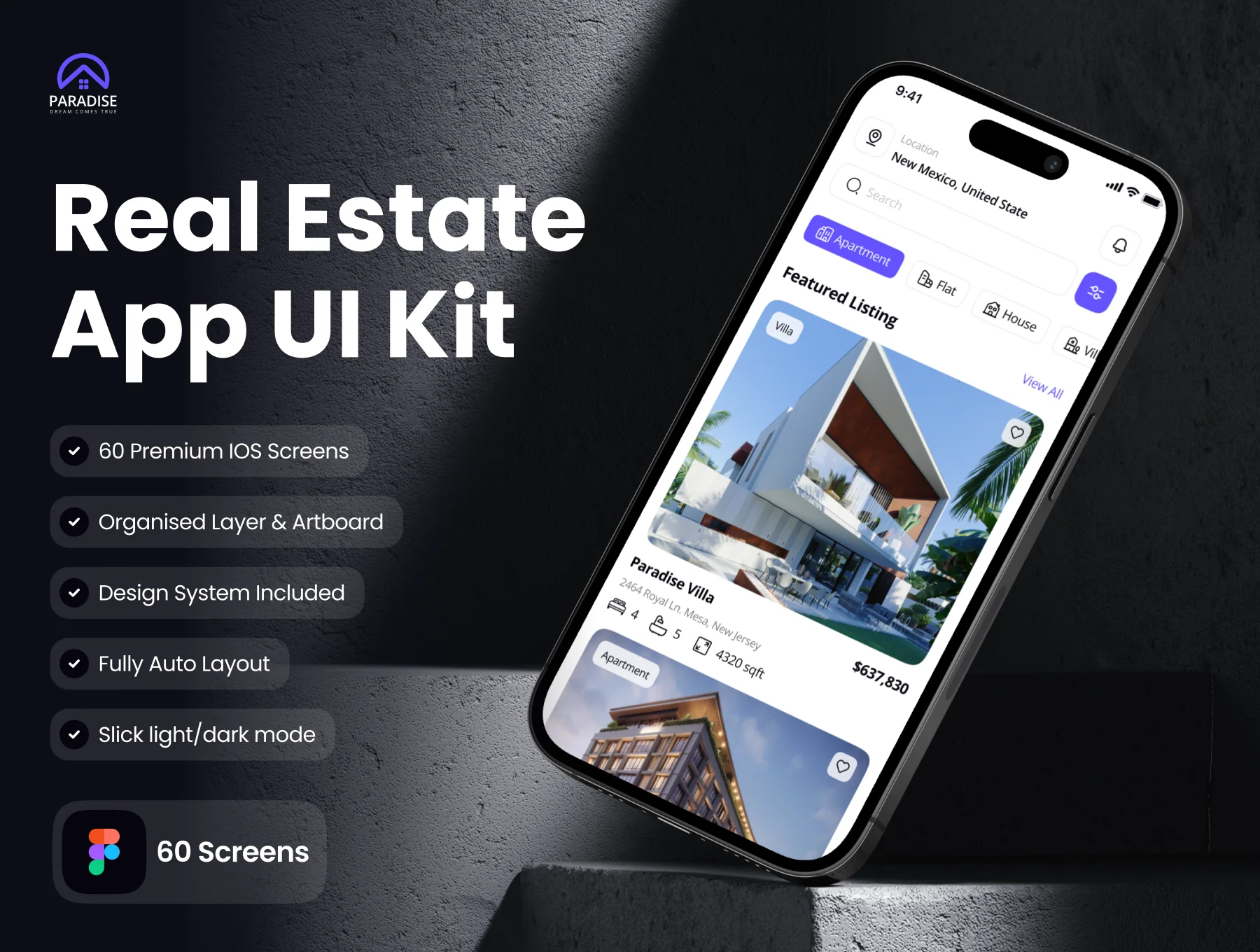 Paradise - Real Estate App UI Kit
