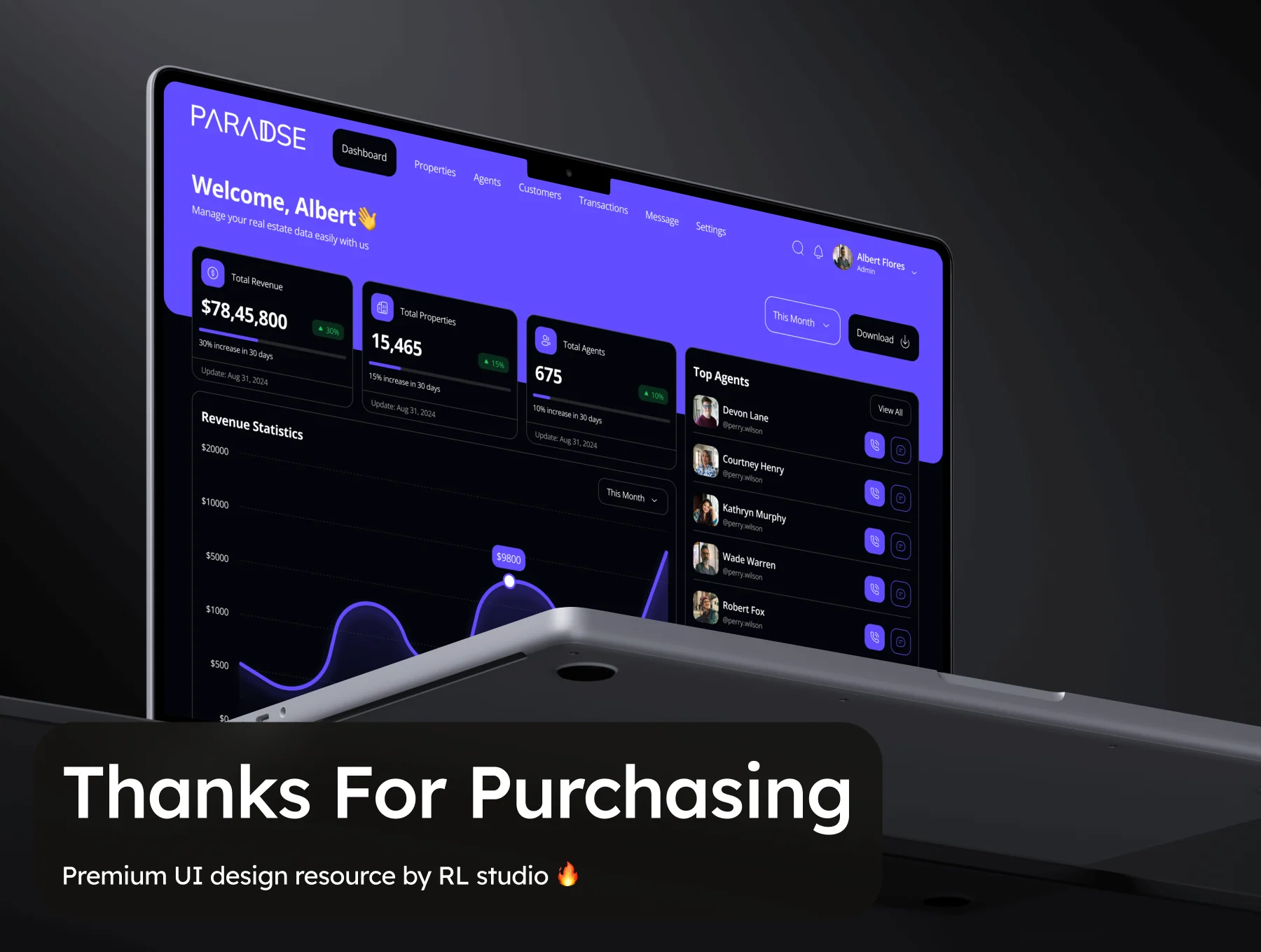 Paradise - Real Estate Dashboard Admin UI Kit 8