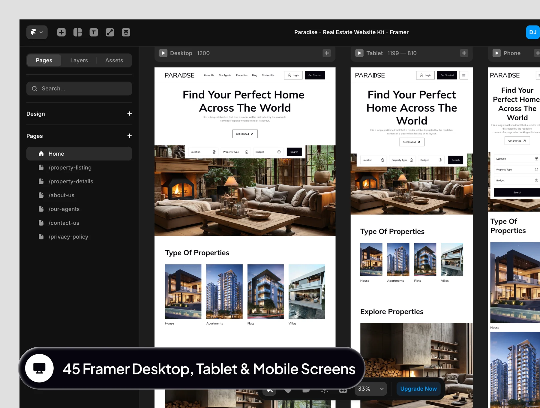 Paradise - Real Estate Website Framer Template 8