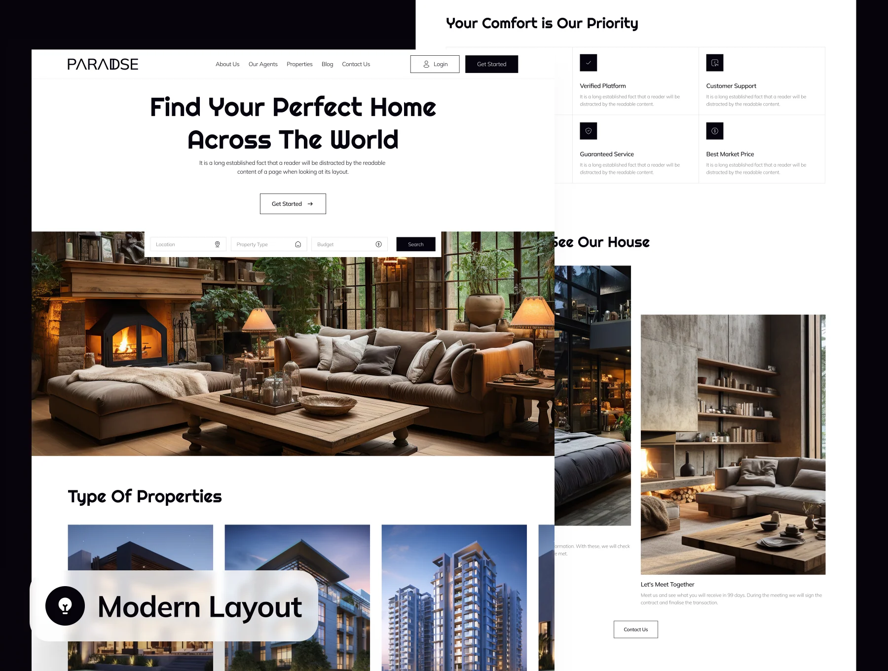 Paradise - Real Estate Website UI Kit 3
