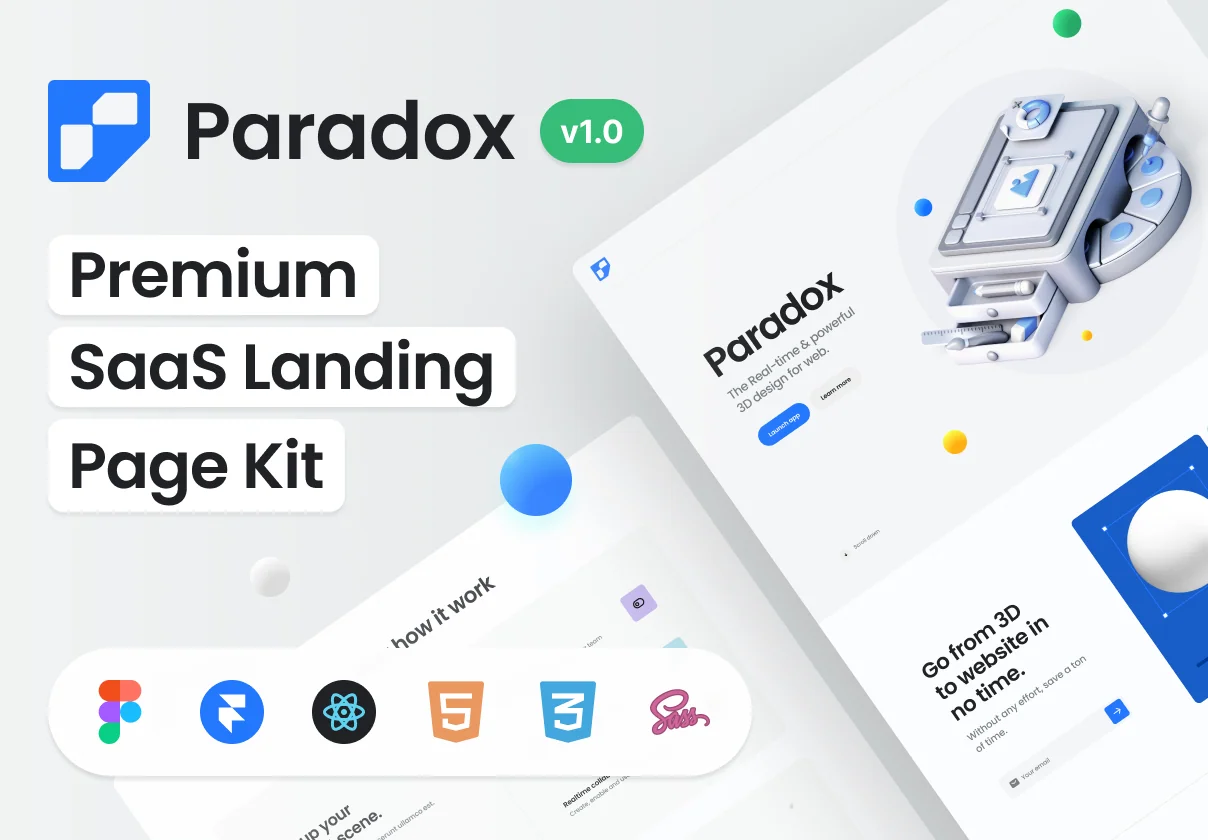 Paradox – Premium SaaS landing page kit