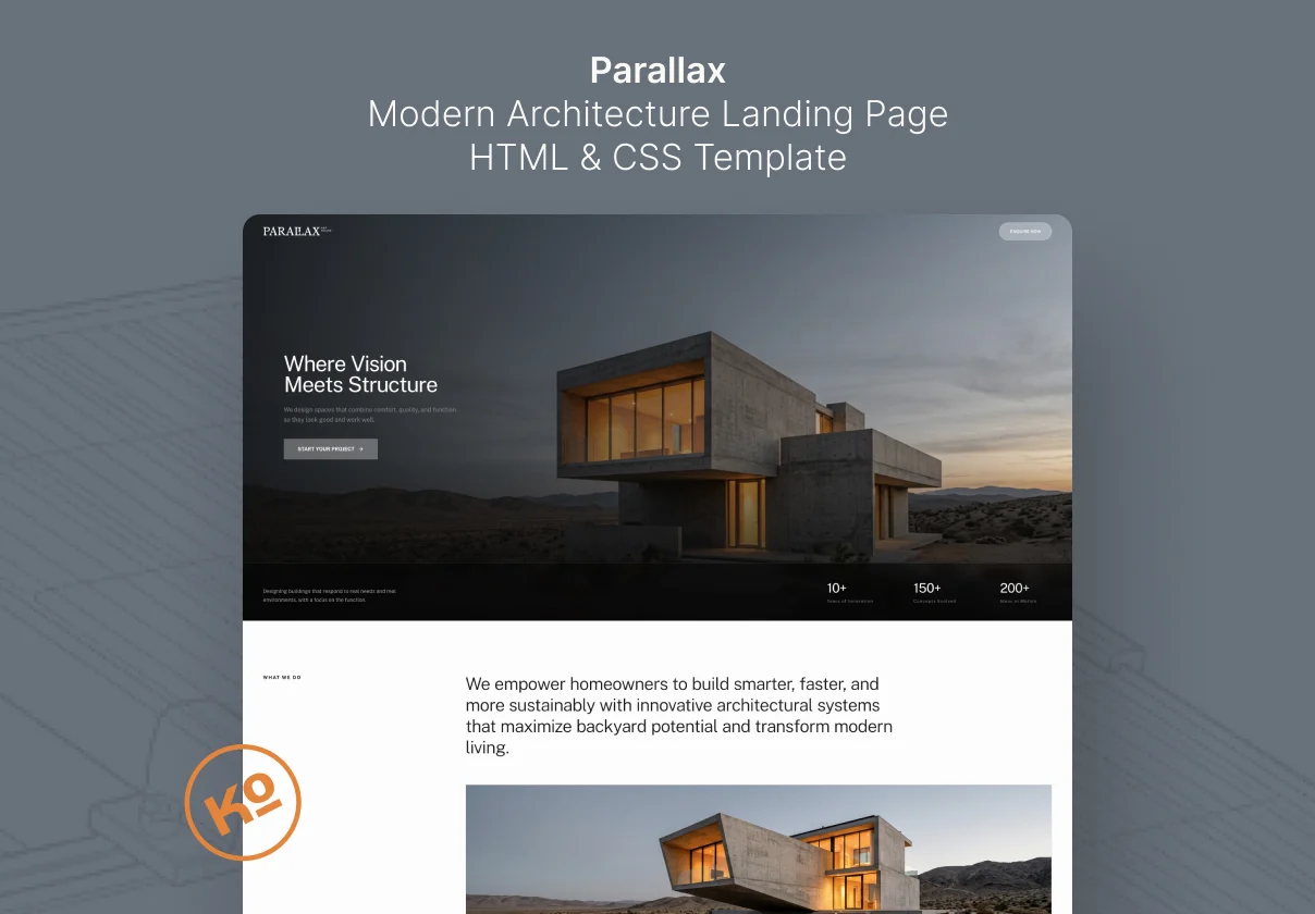 Parallax - Modern Architecture Landing Page HTML & CSS Template
