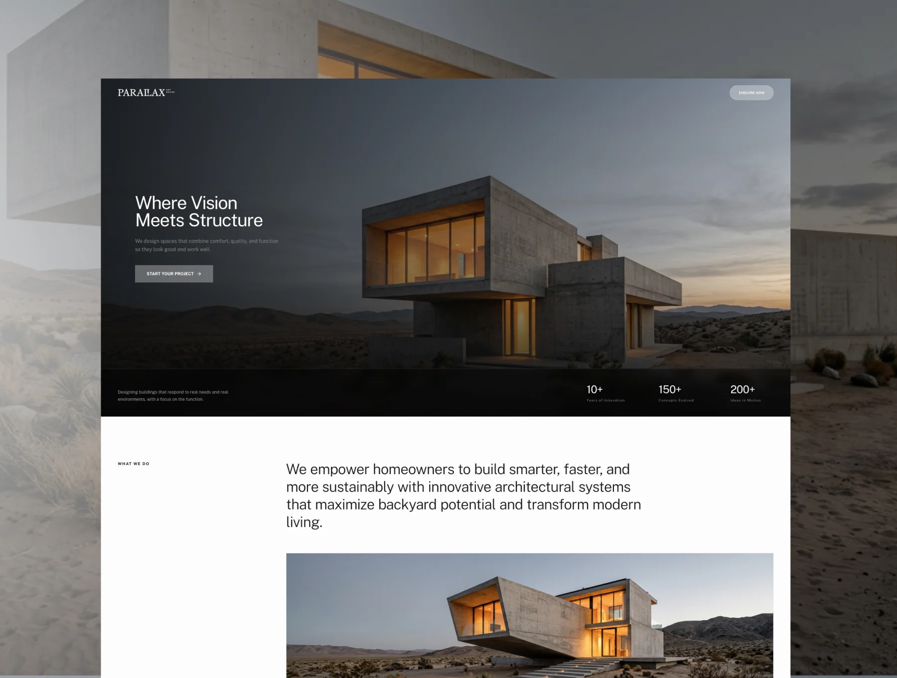 Parallax - Modern Architecture Landing Page HTML & CSS Template 2