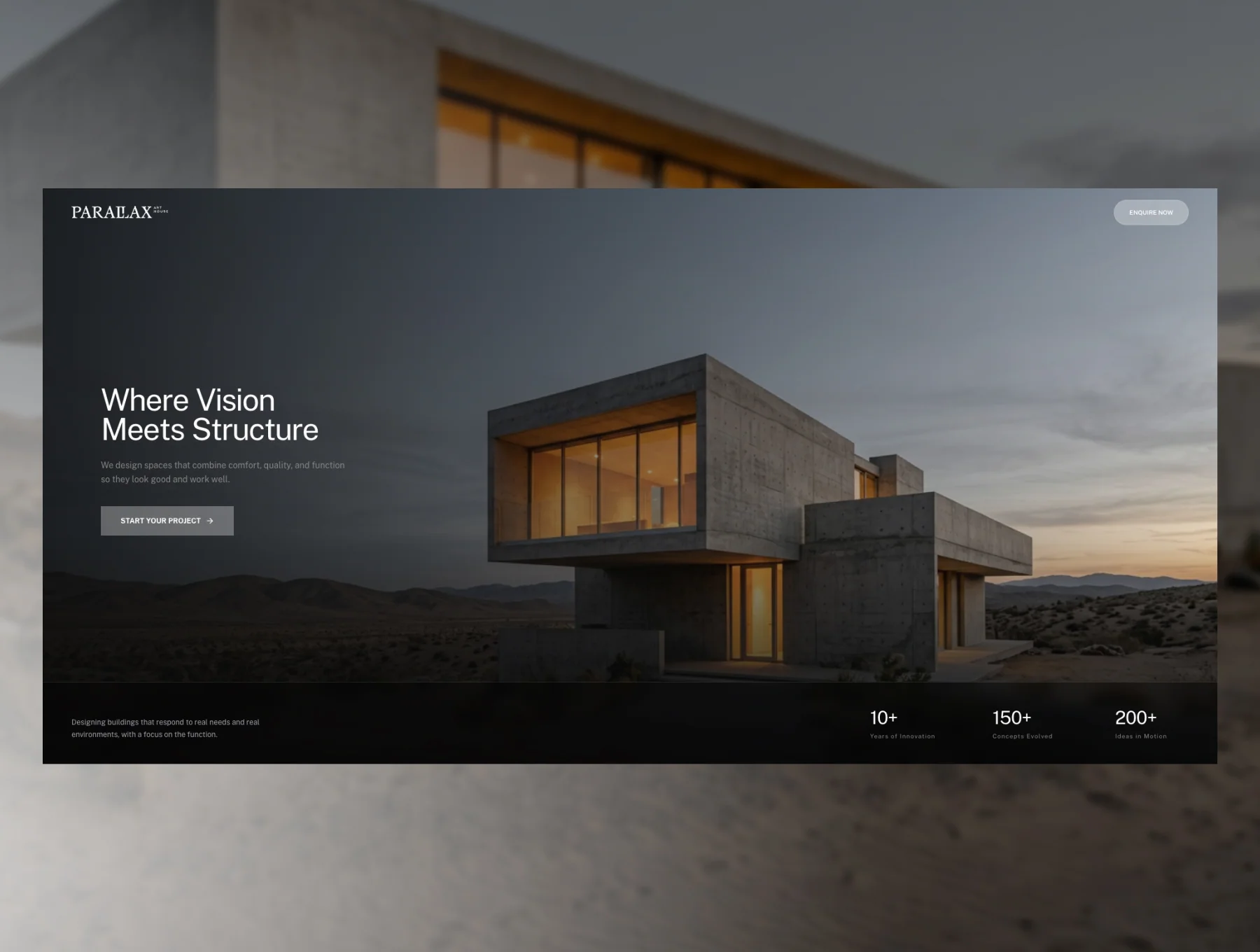 Parallax - Modern Architecture Landing Page HTML & CSS Template 3