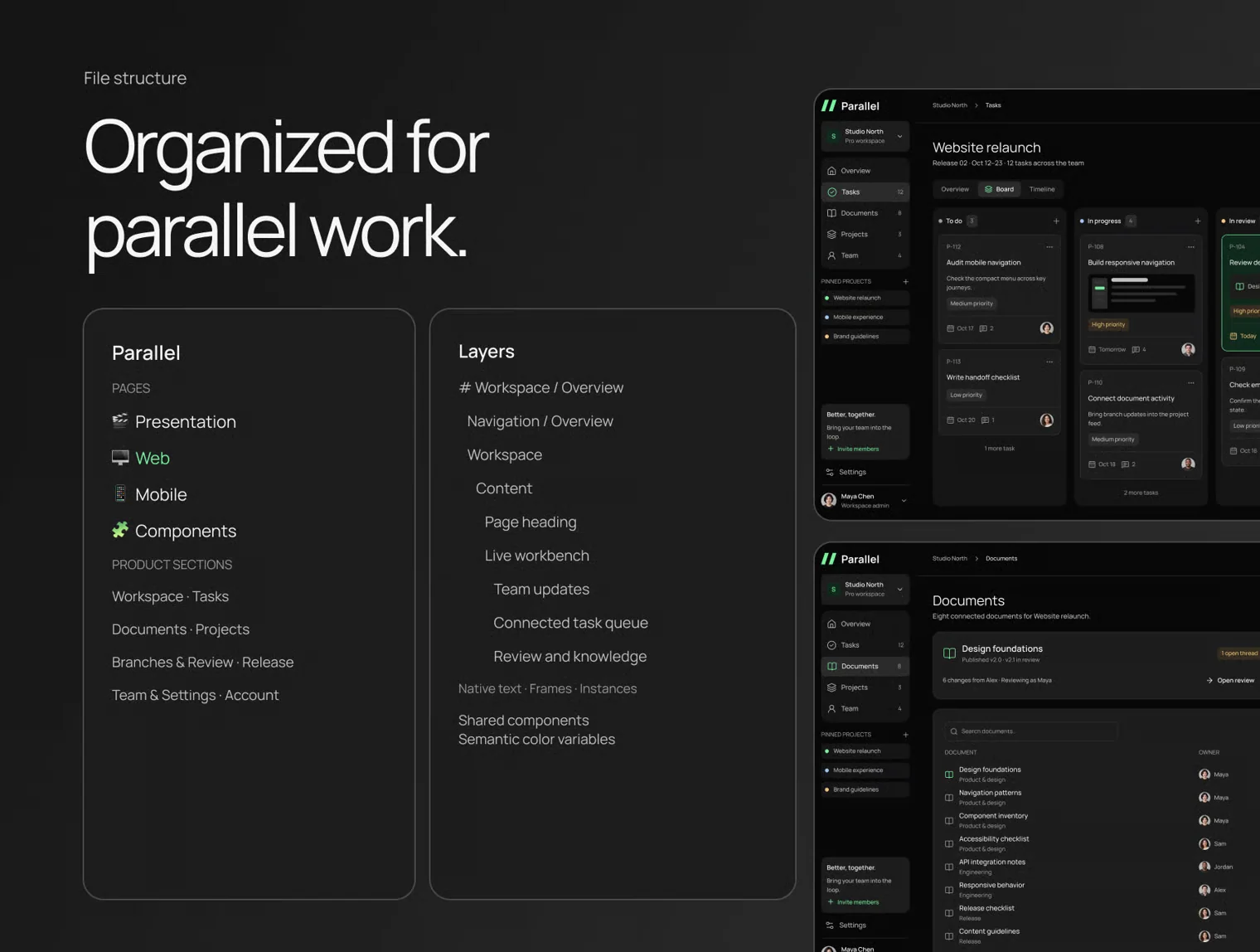 Parallel Team Workspace UI Kit 3