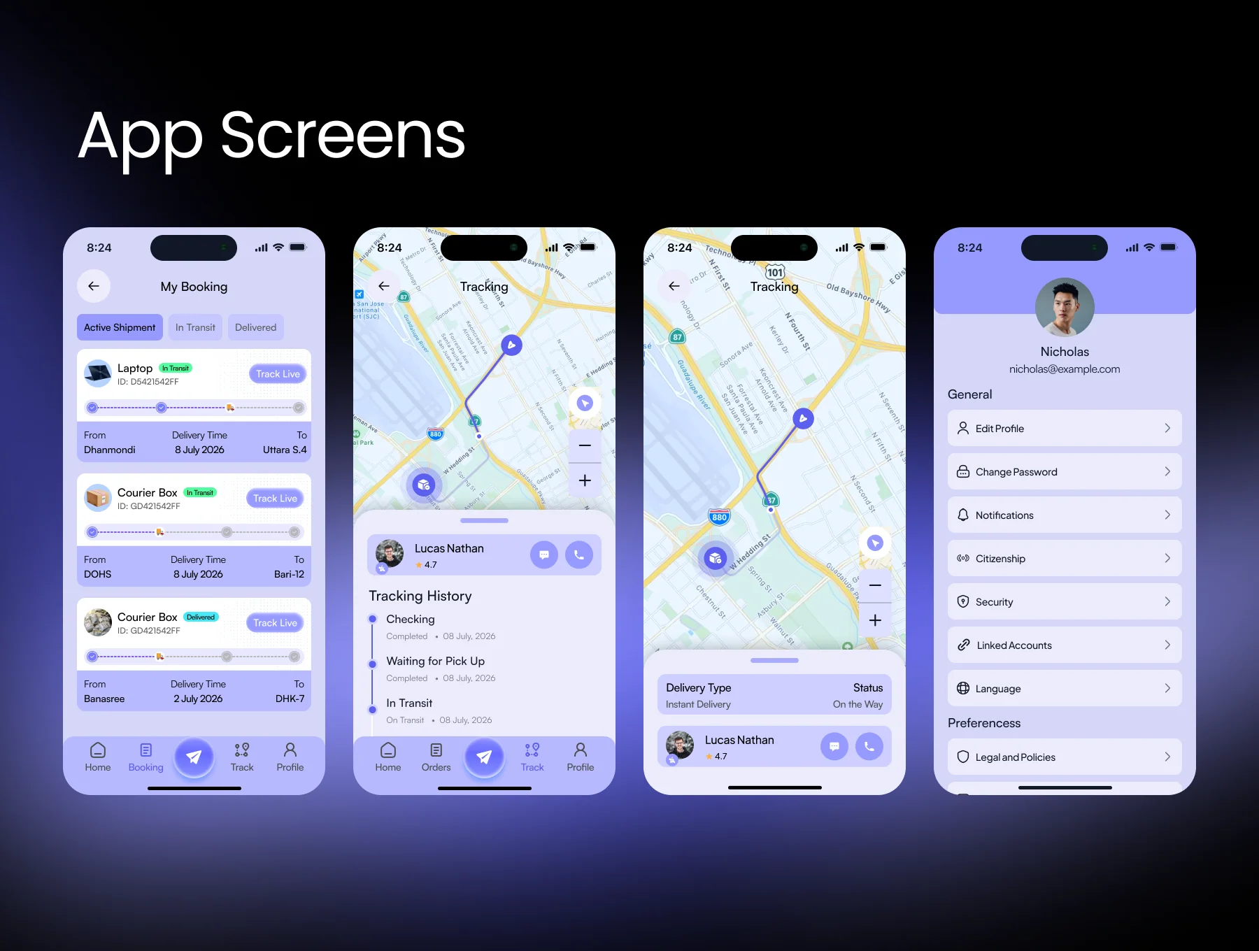 Parcelio – Parcel Delivery Mobile App Figma UI Kit 4