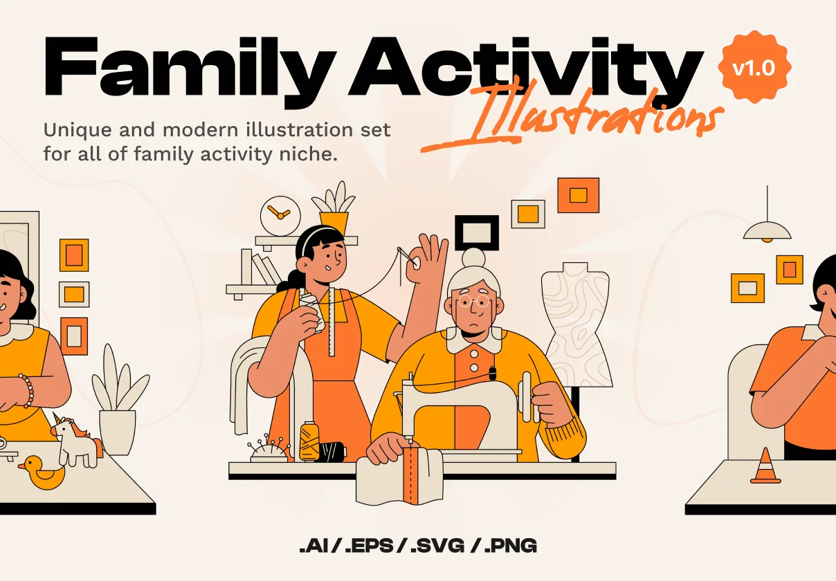 Parenty - Family Activity Illustration Set