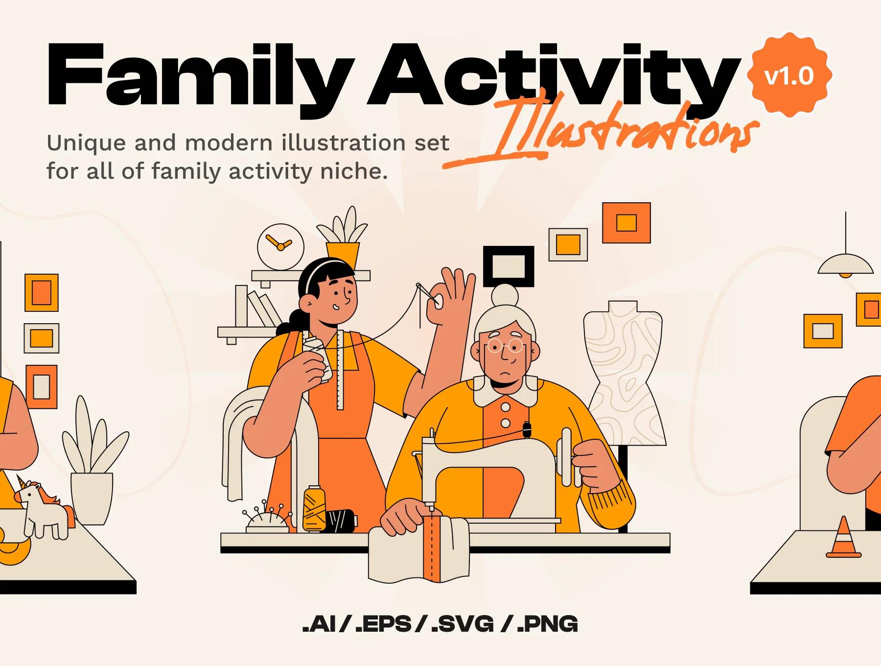 Parenty - Family Activity Illustration Set
