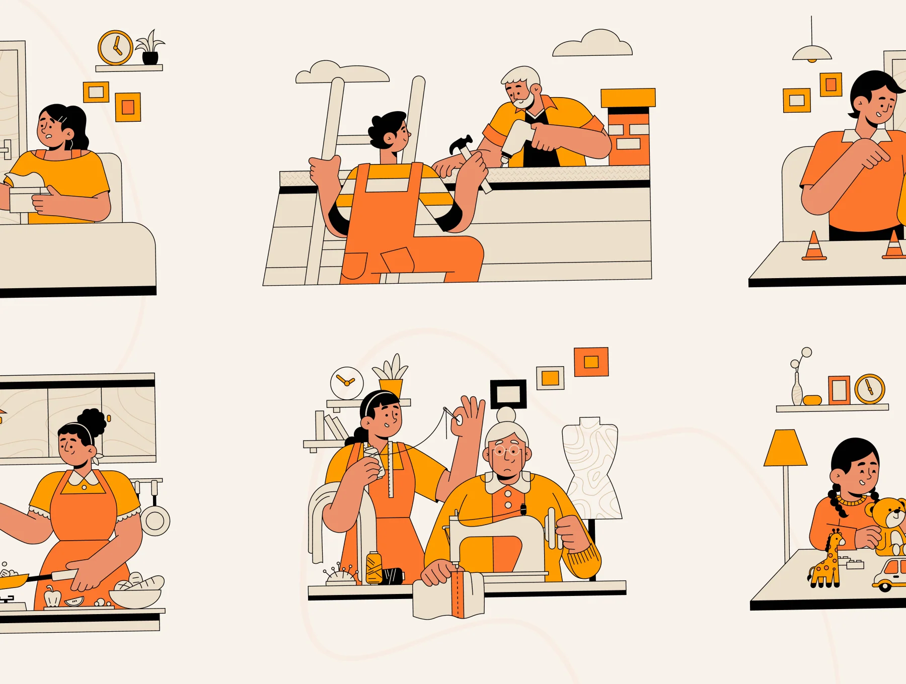 Parenty - Family Activity Illustration Set 8