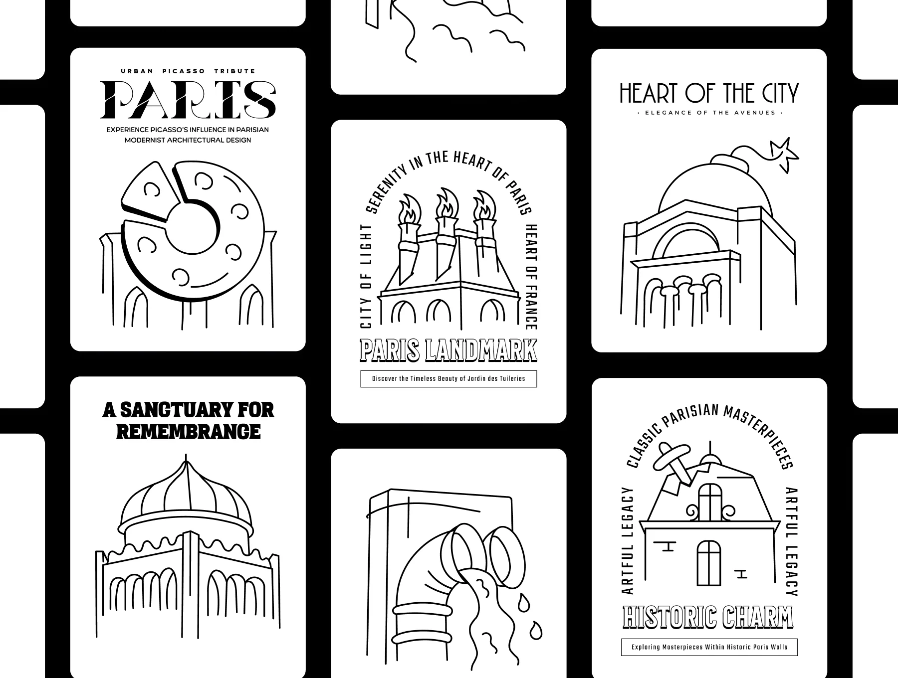 Paris Landmark Icon Set 4