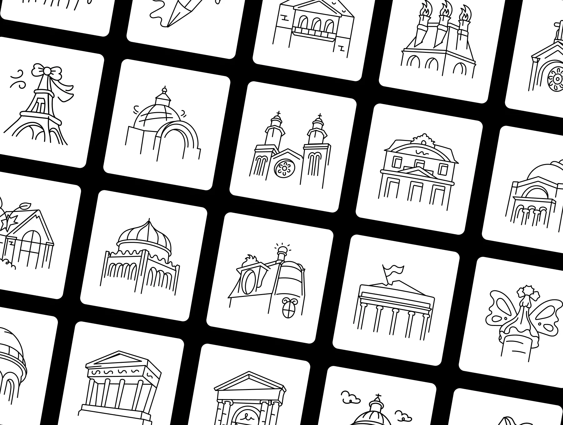 Paris Landmark Icon Set 5
