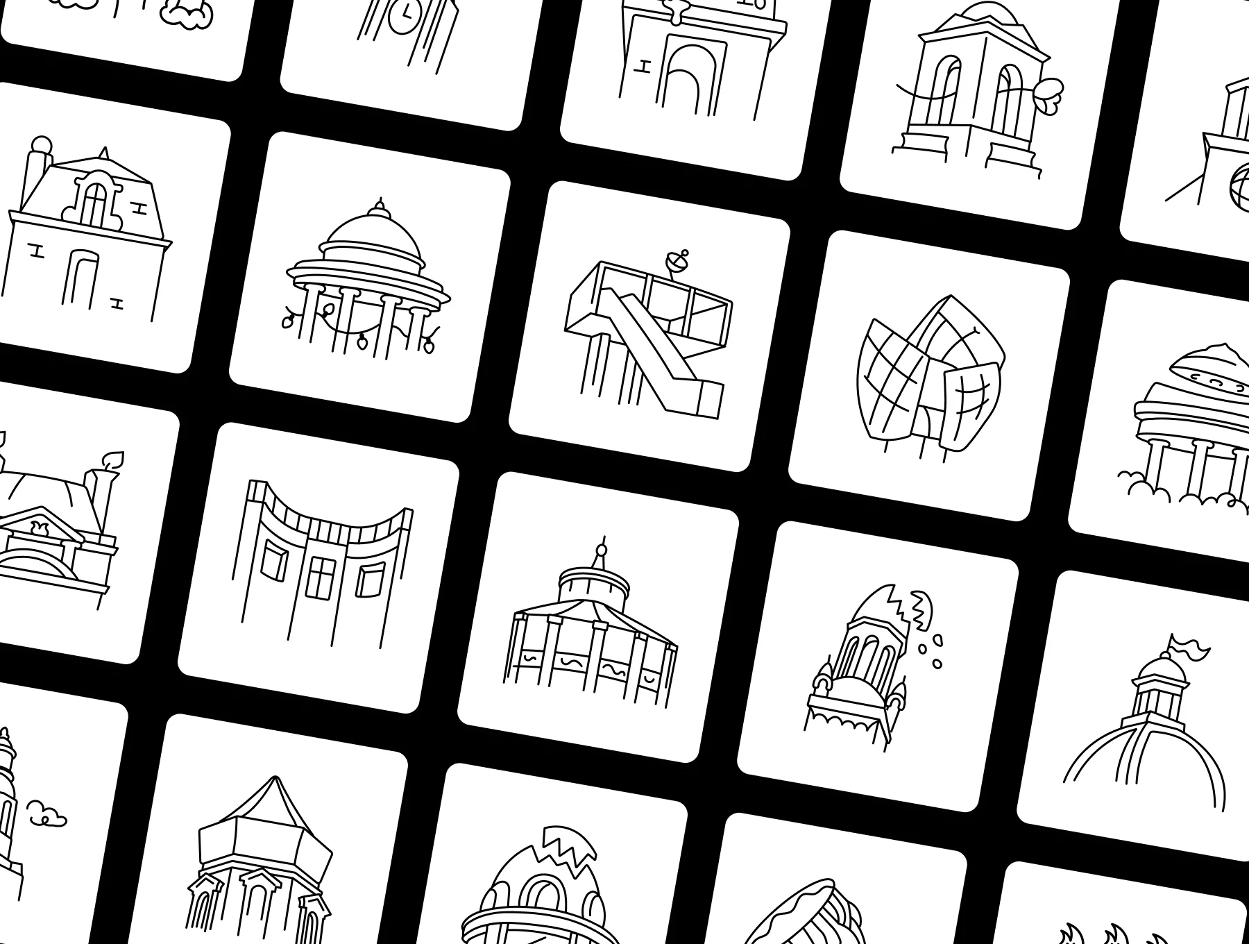 Paris Landmark Icon Set 6