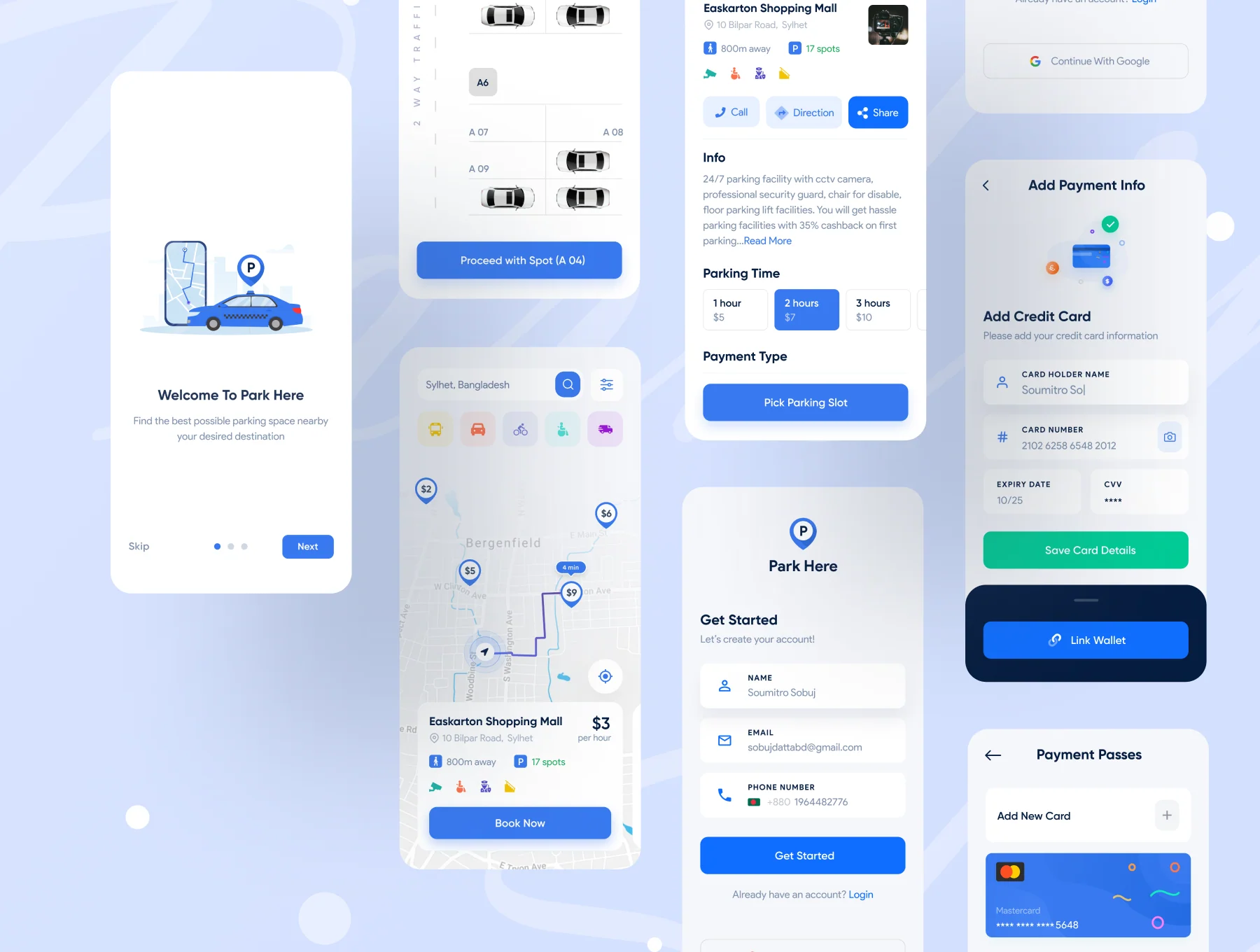 ParkHere: Nearby Parking Finder App UI KIT 3